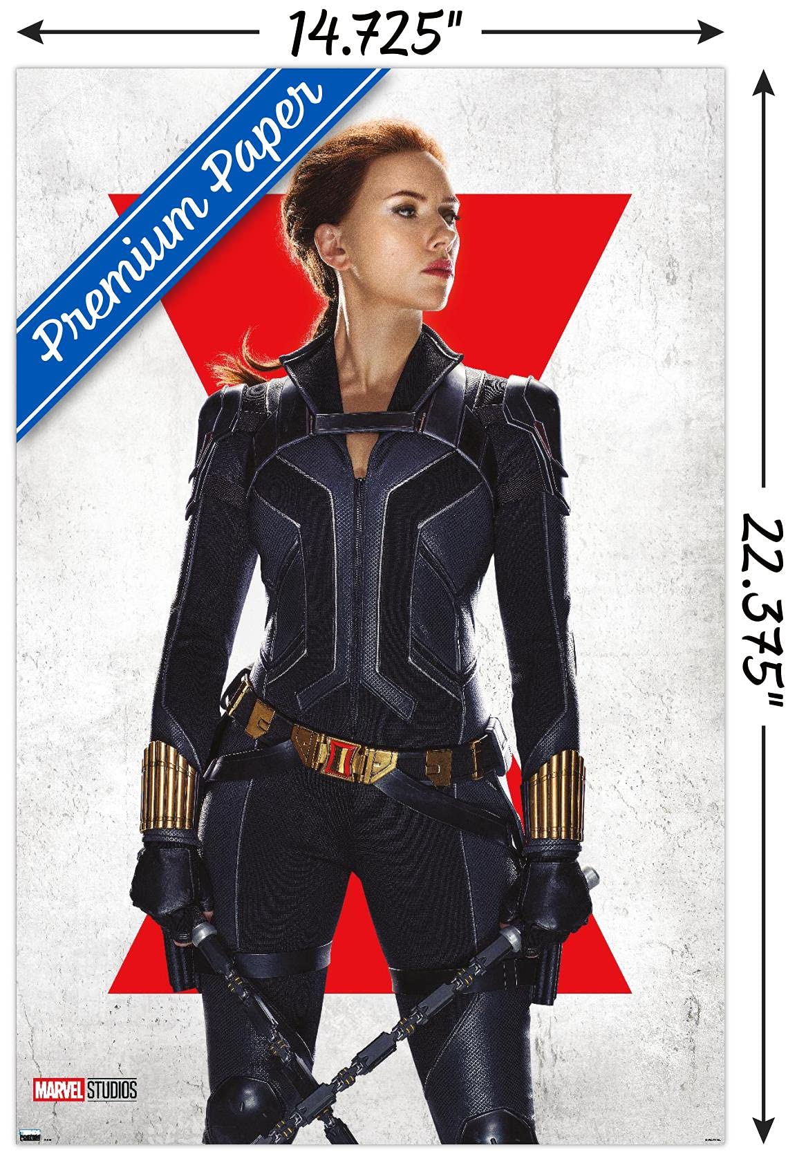 Trends International Marvel Black Widow - Black Widow One Sheet Wall Poster, 14.72'' X 22.37'', Premium Poster & Mount Bundle