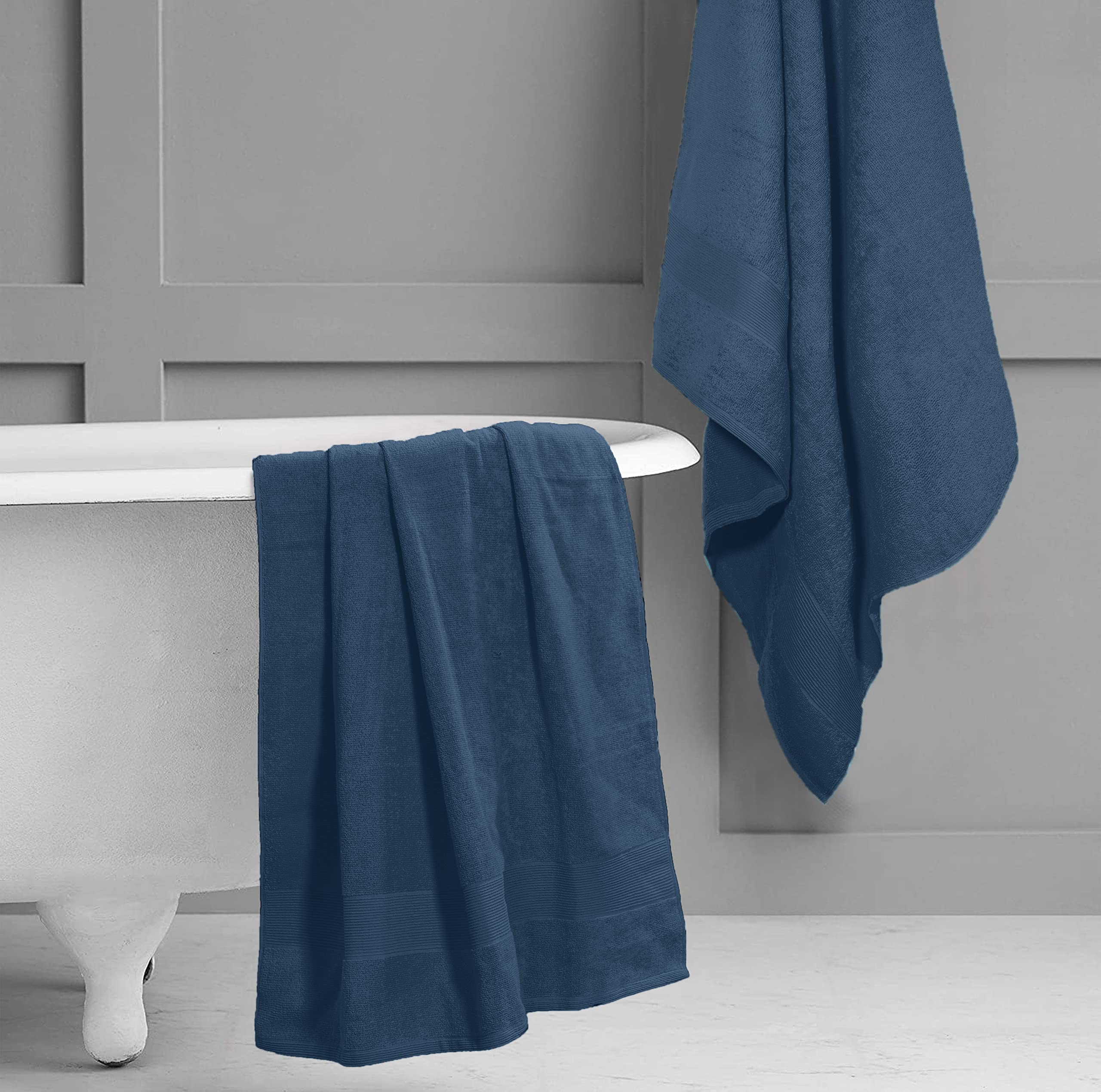 Elvana Home Premium Cotton Oversized 2 Pack Bath Sheet 35X70-100% Pure Cotton - Ideal For Everyday Use - Ultra Soft & Highly Abs
