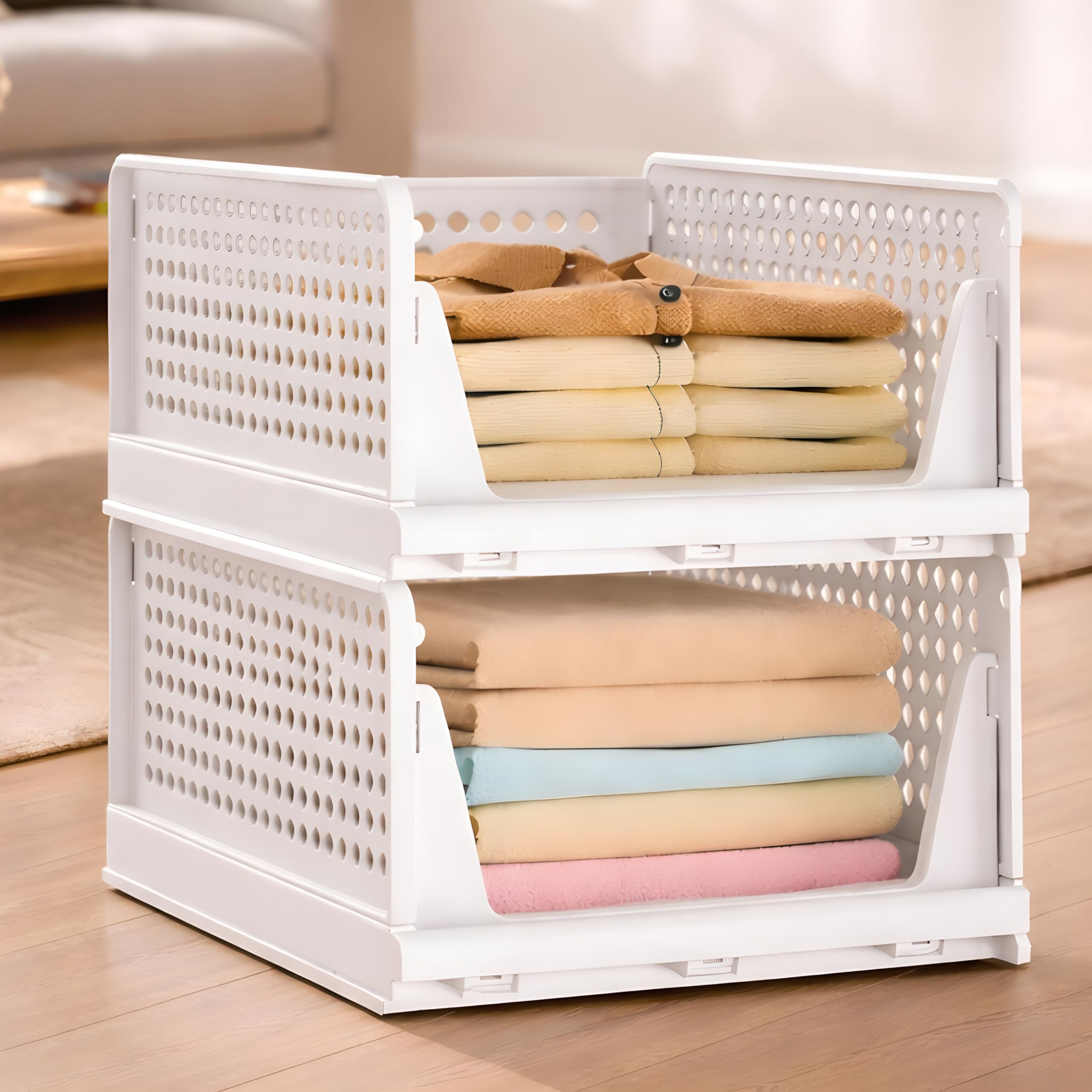 Happy Murti Hm Large Cloth Storage Organizer For Wardrobe, Foldable, SpaceSaving Storage Solution For Shirts, Pants, Sarees & M