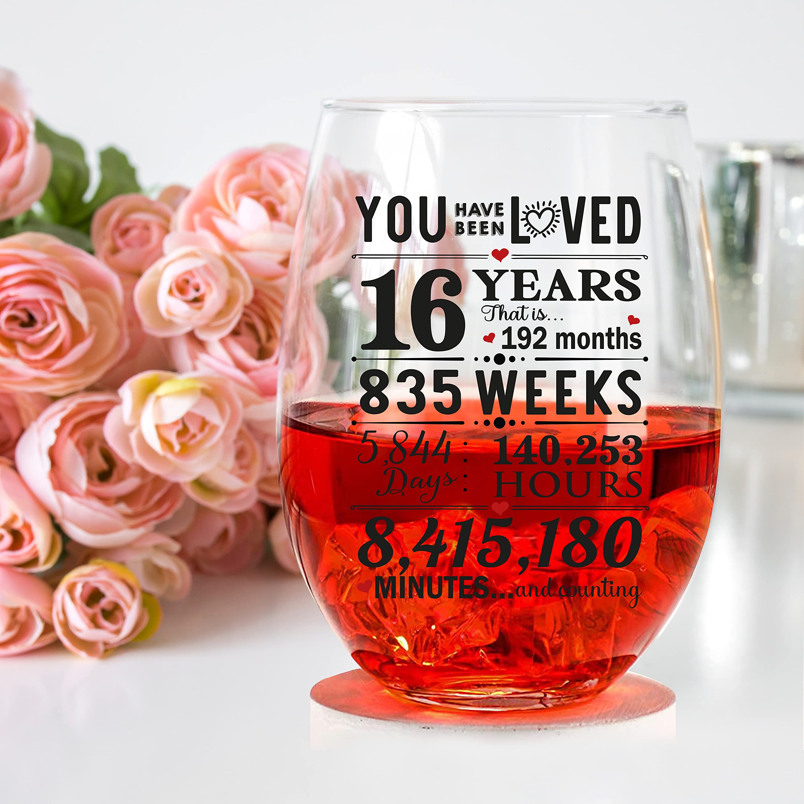 KiesAgIFT Sweet 16 gifts for girls Personalized glass 16 Year Old girl Birthday gift Ideas Happy 16th Birthday gifts for girls 16th Birthday Decorations for girls