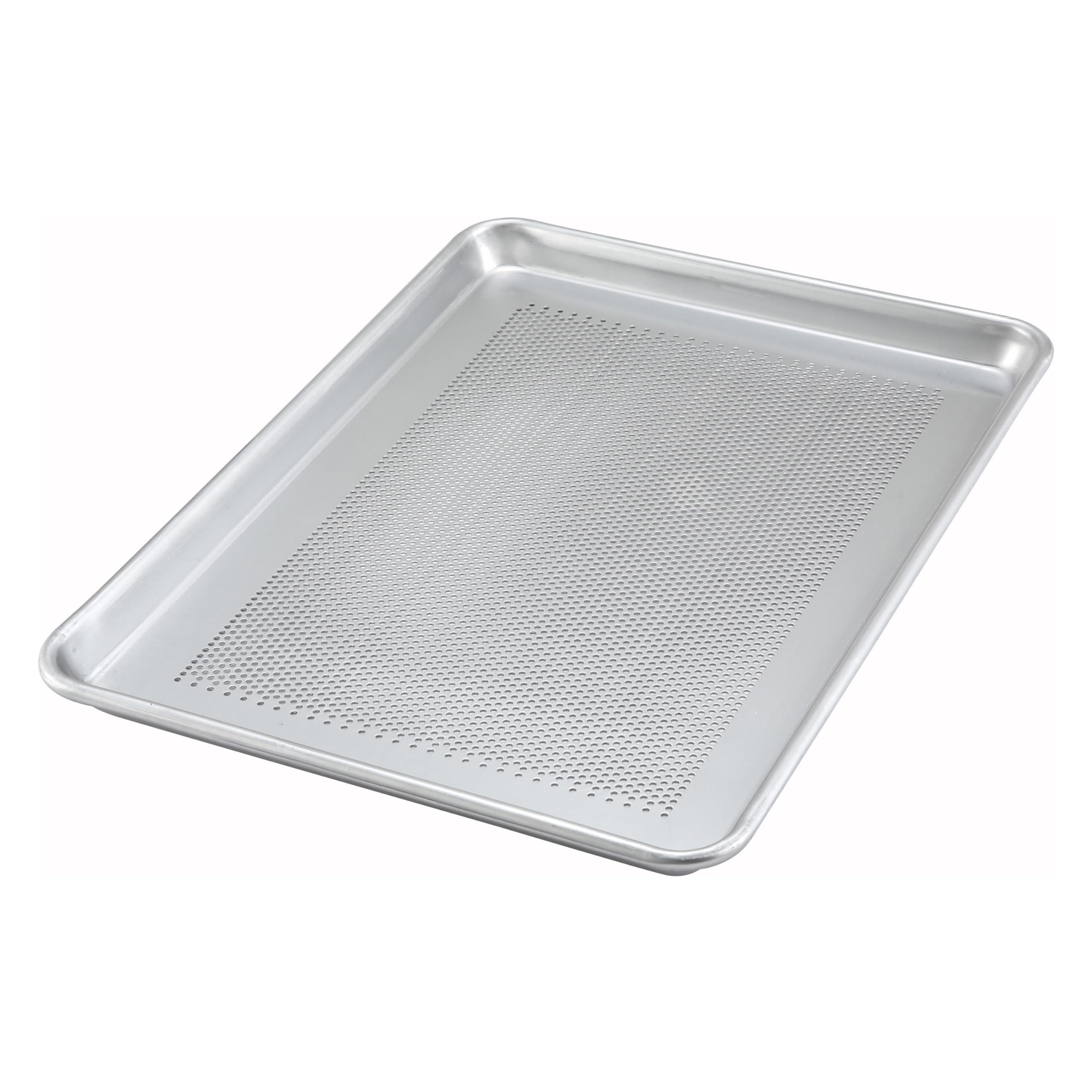 Winco 13    x 18    Perforated Aluminum Sheet Pan, Half Size