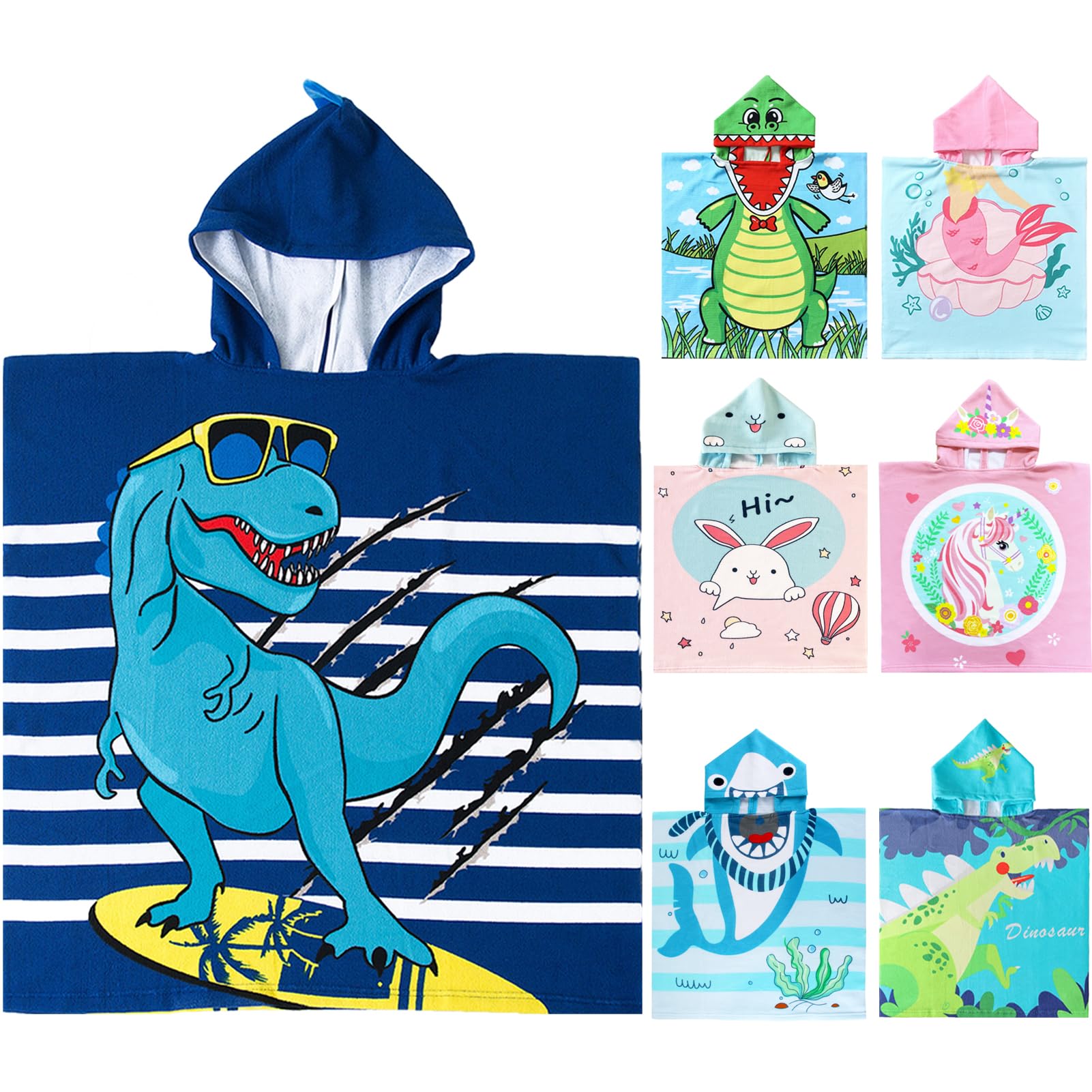 Novforth Kids Beach Towel For Boys Girls, Hooded Bath Towel Wrap, Toddler Pool Towel With Hood