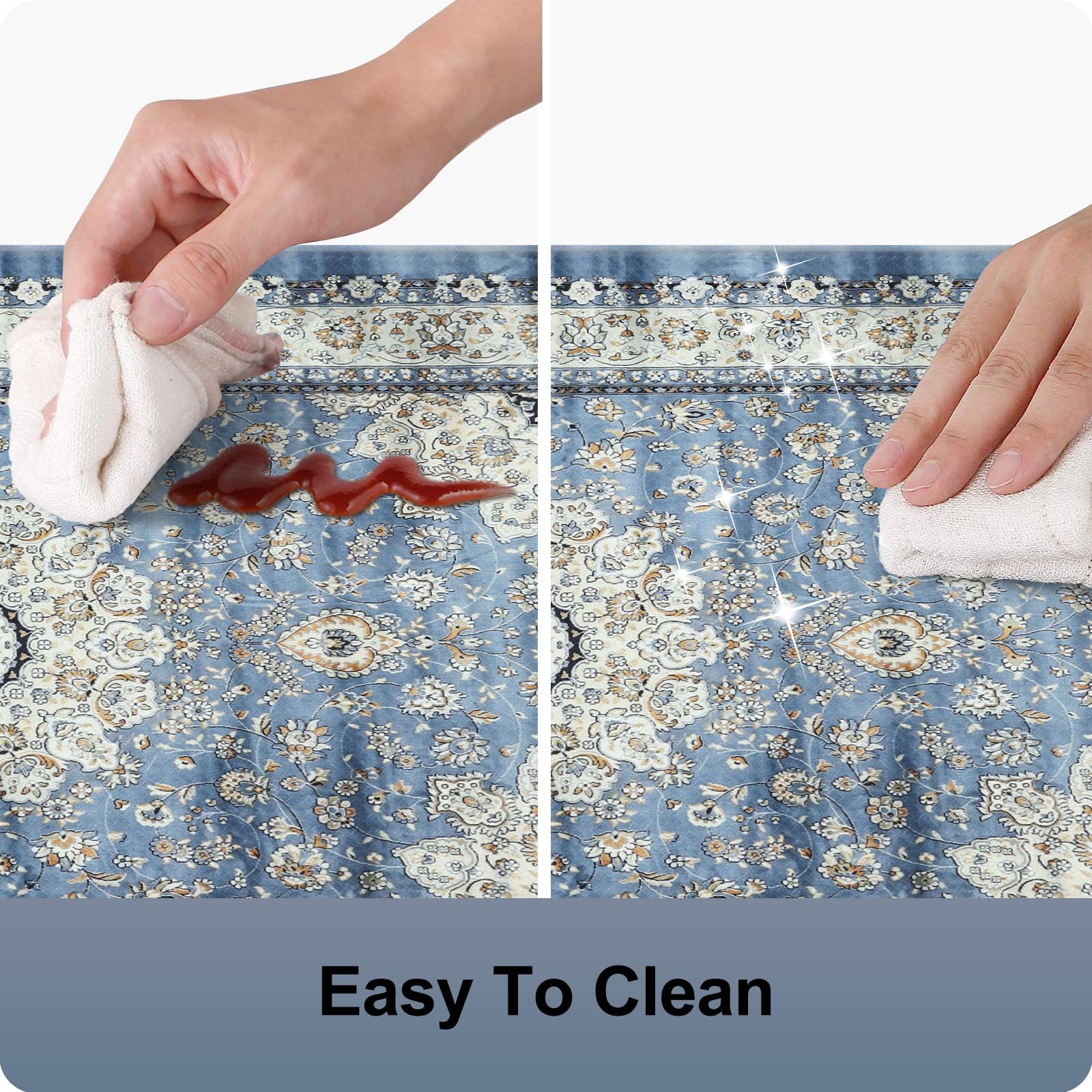 Collive Boho Kitchen Mat, Cushioned Anti Fatigue Kitchen Rug Set 2 Piece Non-Skid Waterproof Kitchen Mats For Floor, Comfort Hea