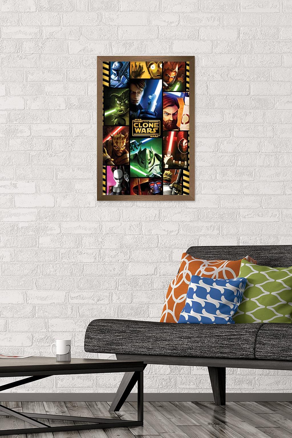 Trends International Star Clone Wars-Grid Wall Poster, 14.725'' X 22.375'', Bronze Framed Version