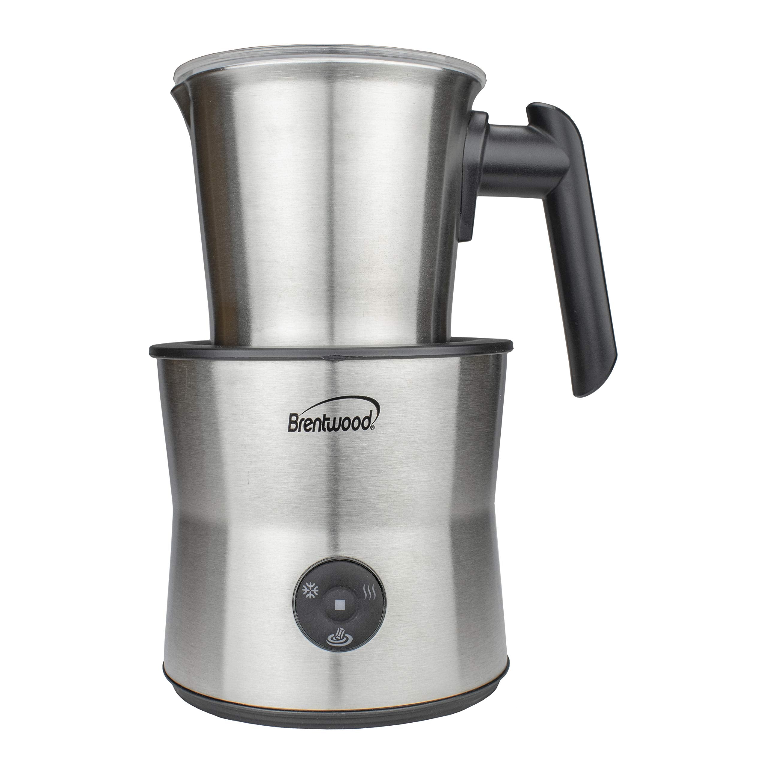 Brentwood GA-401S cordless electric milk frother, warmer, and hot chocolate maker, 300 milliliter capacity, stainless steel