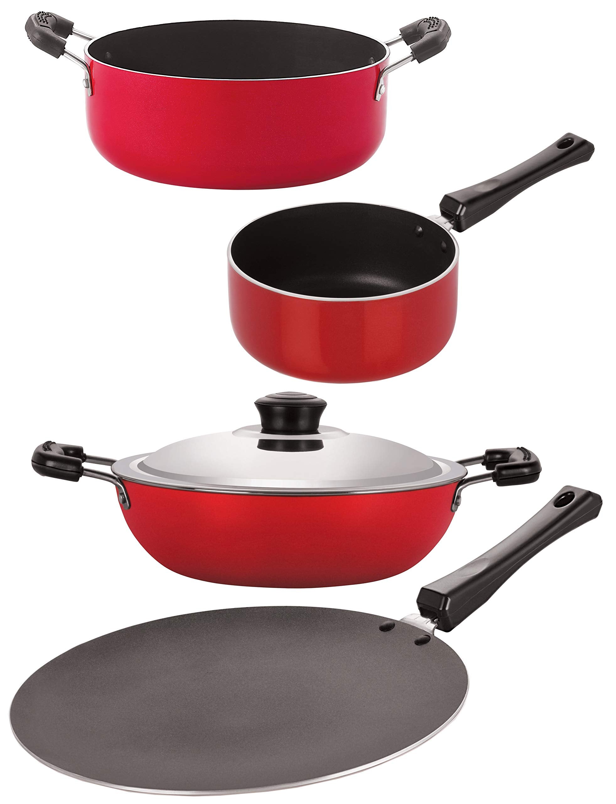 Nirlon Non Stick Cookware 3 Layer Coating Aluminium Gift Set 4 Piece