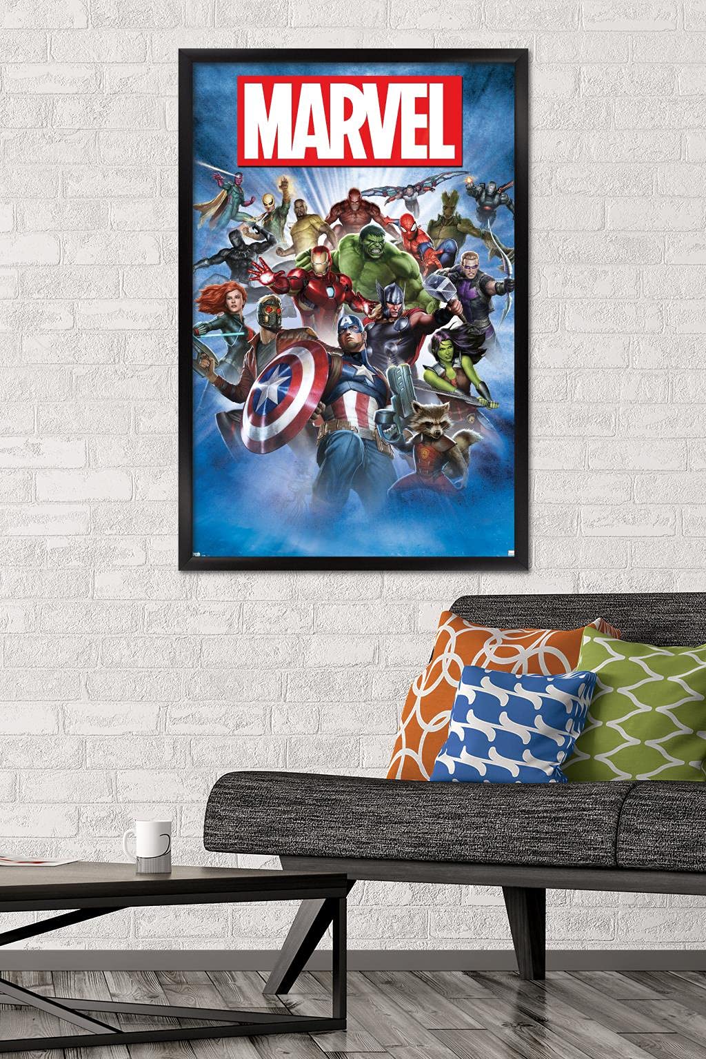 Trends International Marvel Comics - Group Shot Wall Poster, 22.375'' X 34'', Black Framed Version