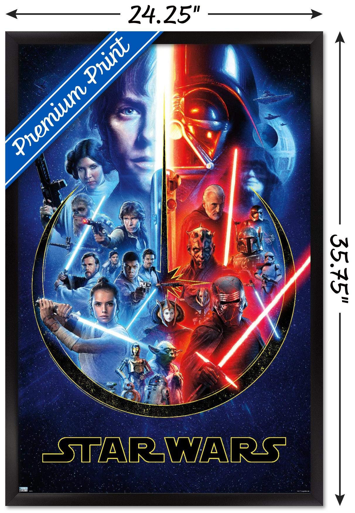 Trends International Star Wars - Skywalker Saga Wall Poster, 22.375'' X 34'', Black Framed Version