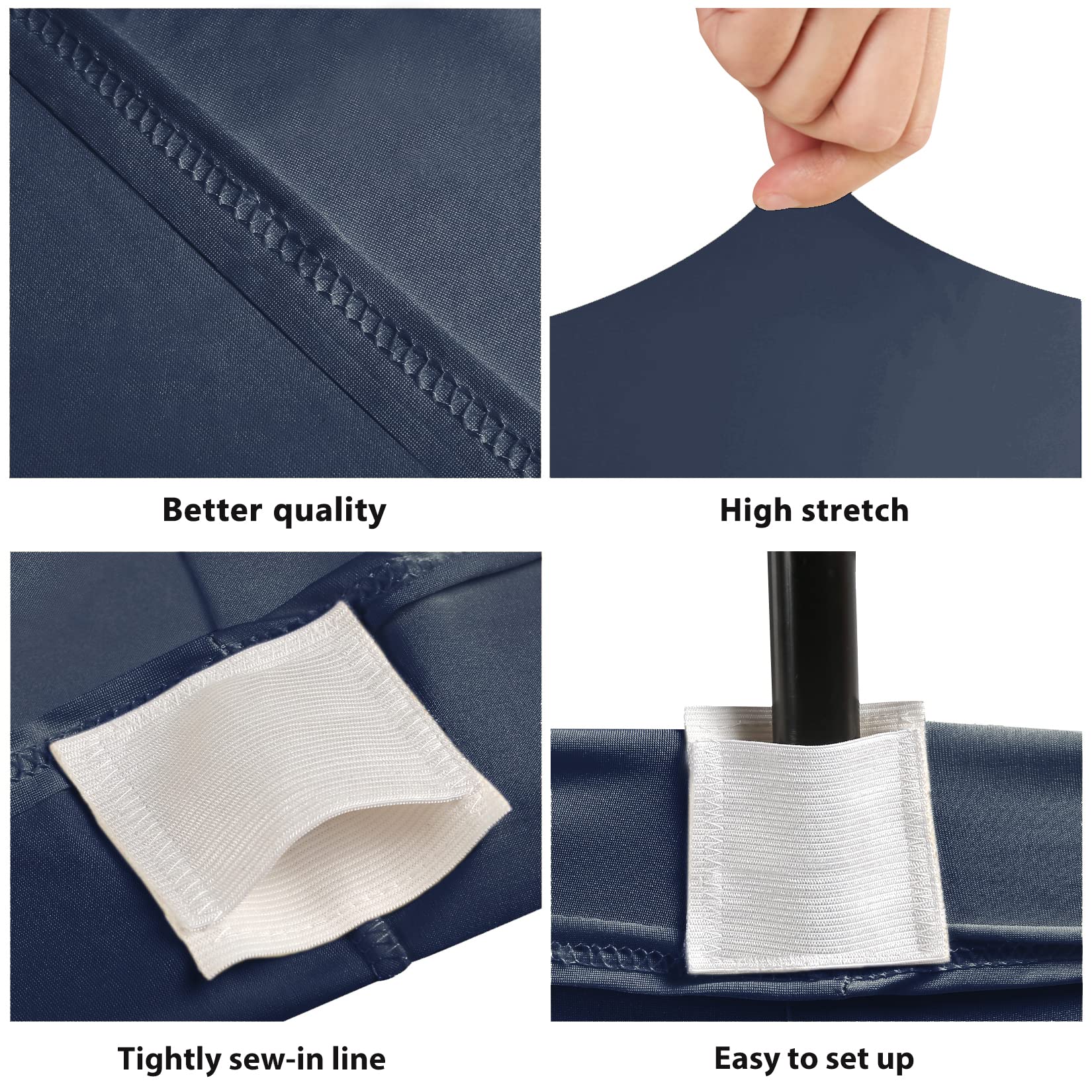 Bddc Table Covers For 4 Foot Tables, Spandex Table Covers 4Ft, Navy Blue Table Cloths Rectangle 4Ft For Events, Wedding, Banquet