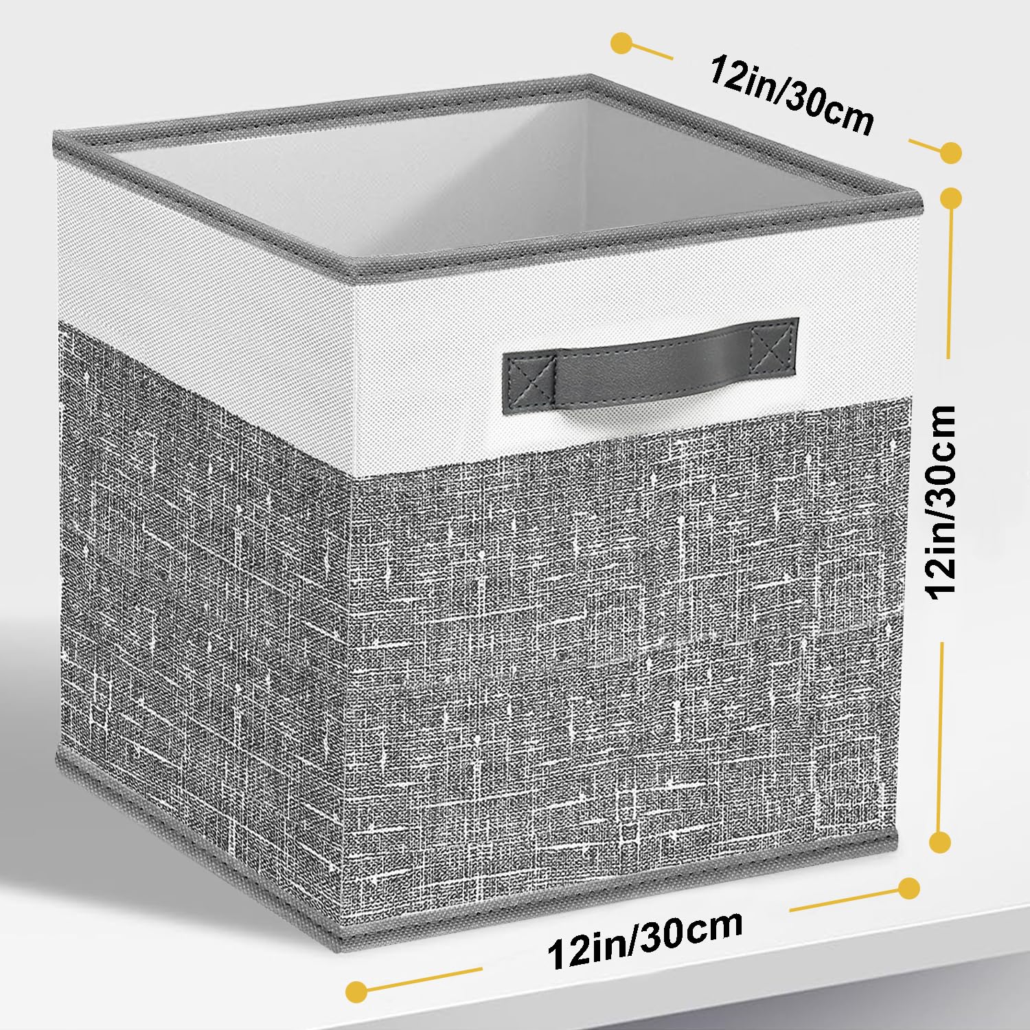 Homyfort 12X12 Cube Storage Bins - Fabric Organizers And Storage, Collapsible Storage Basket For Shelves, Closet, Nursery, Set O