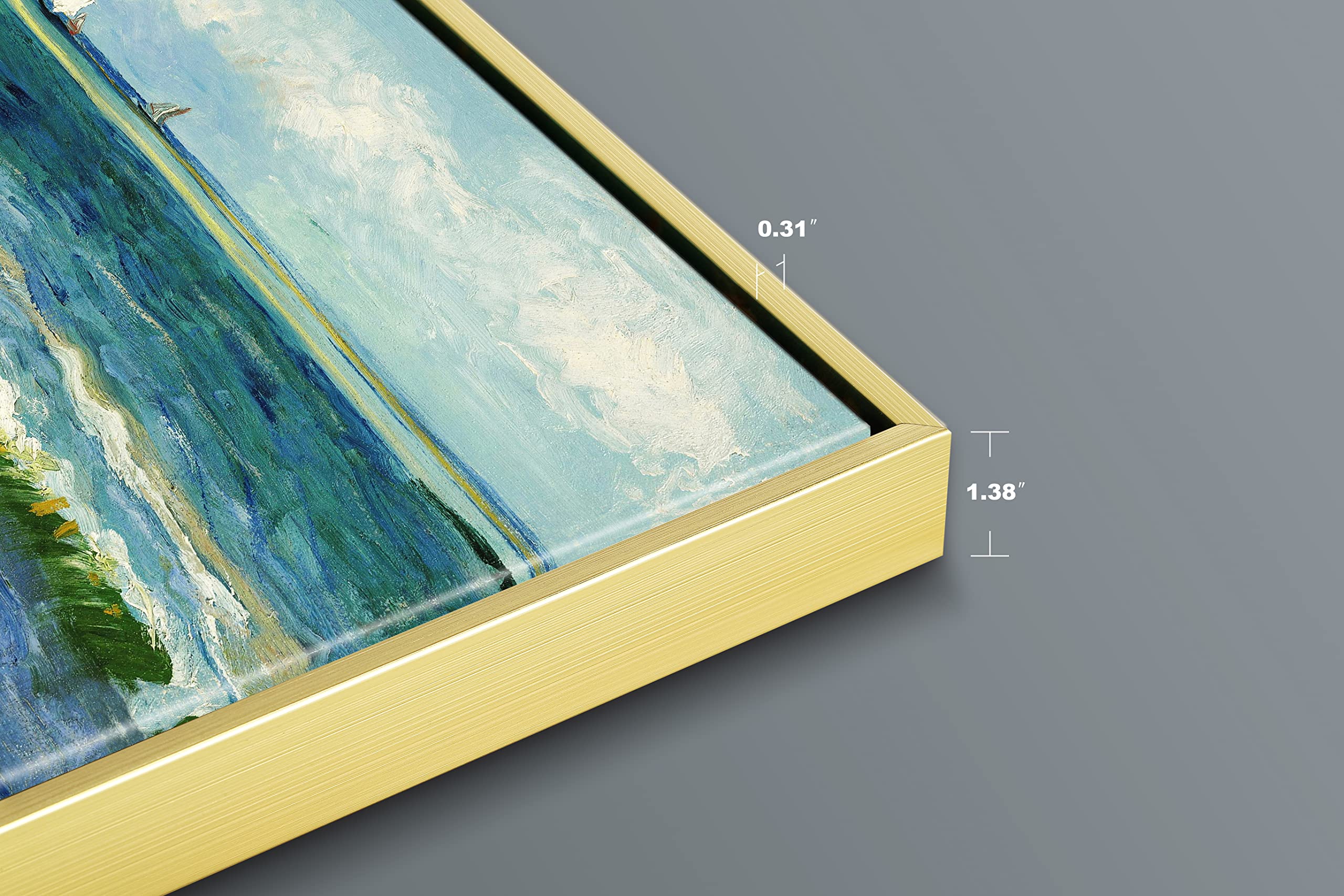 Wieco Art Framed Canvas Wall Art Seascape At Saintes Maries By Vincent Van Gogh Modern Canvas Prints Sea Pictures On Canvas Art