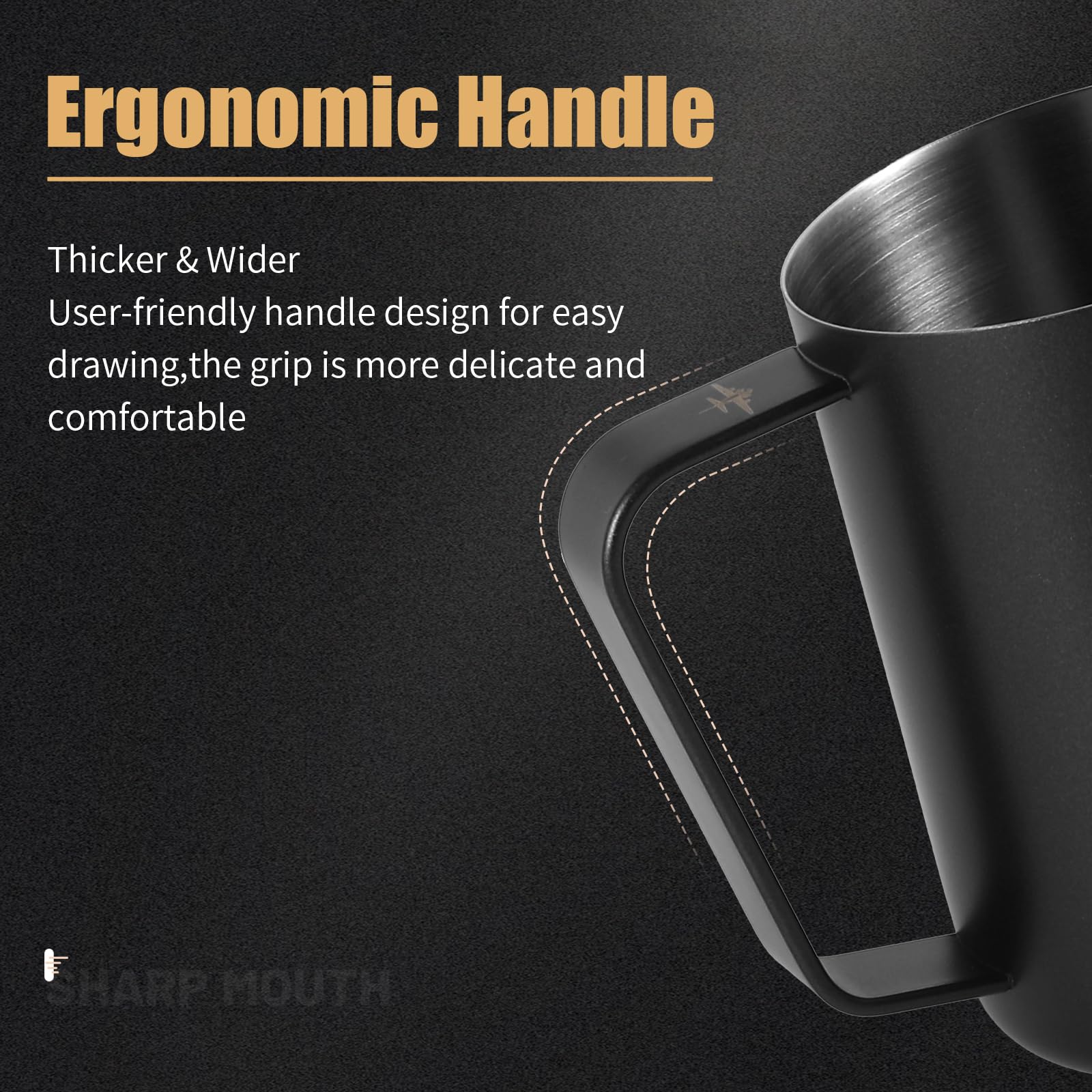 Mhw-3Bomber Milk Frothing Pitcher, 16Oz/450Ml Milk Frother Cup For Barista, Sus304 Stainless Steel Espresso Steaming Pitchers Fo