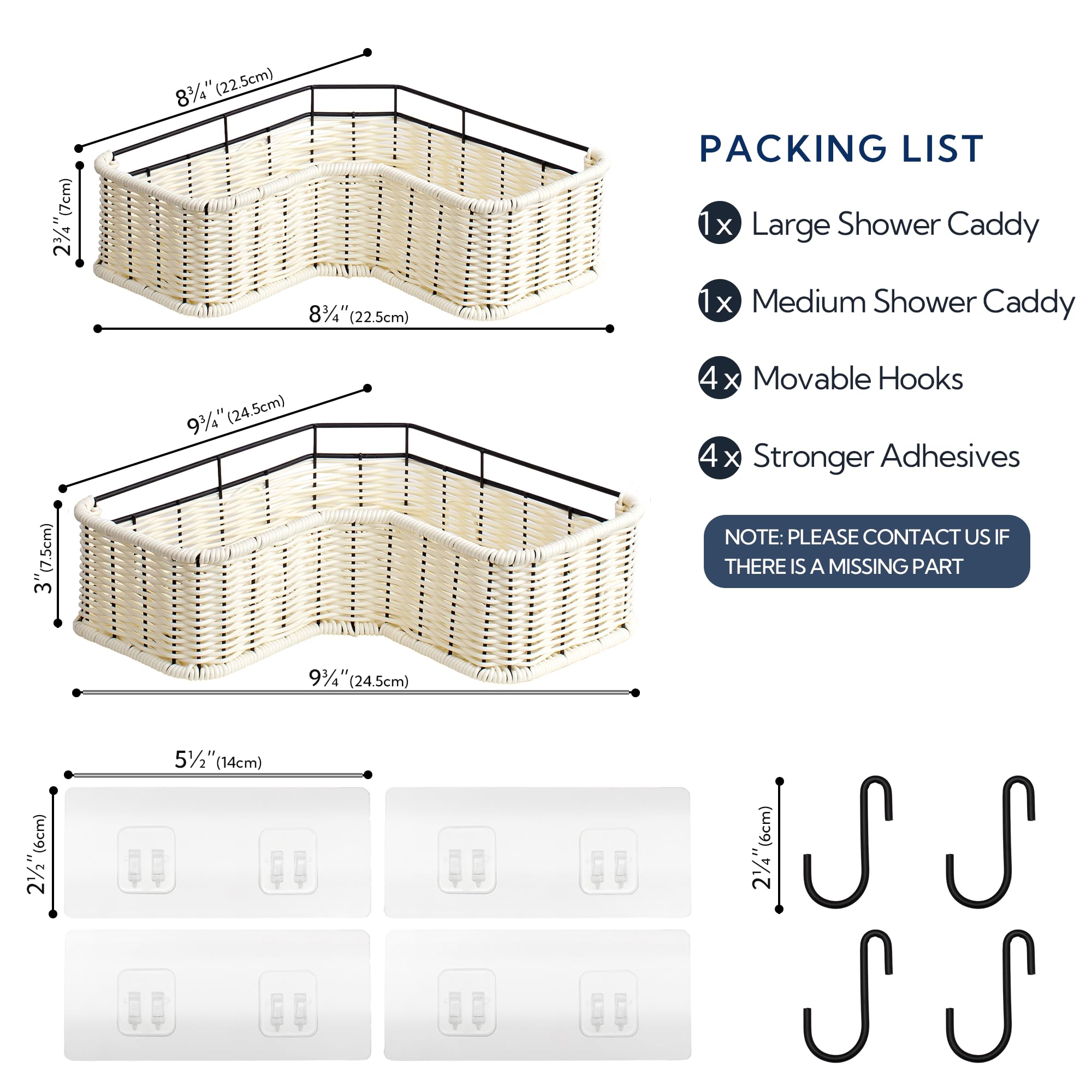 Granny Says Shower Caddy Corner, Adhesive Bathroom Shower Organizer, 2 Pack Shower Shelves For Inside Shower, Rust-Proof Corner