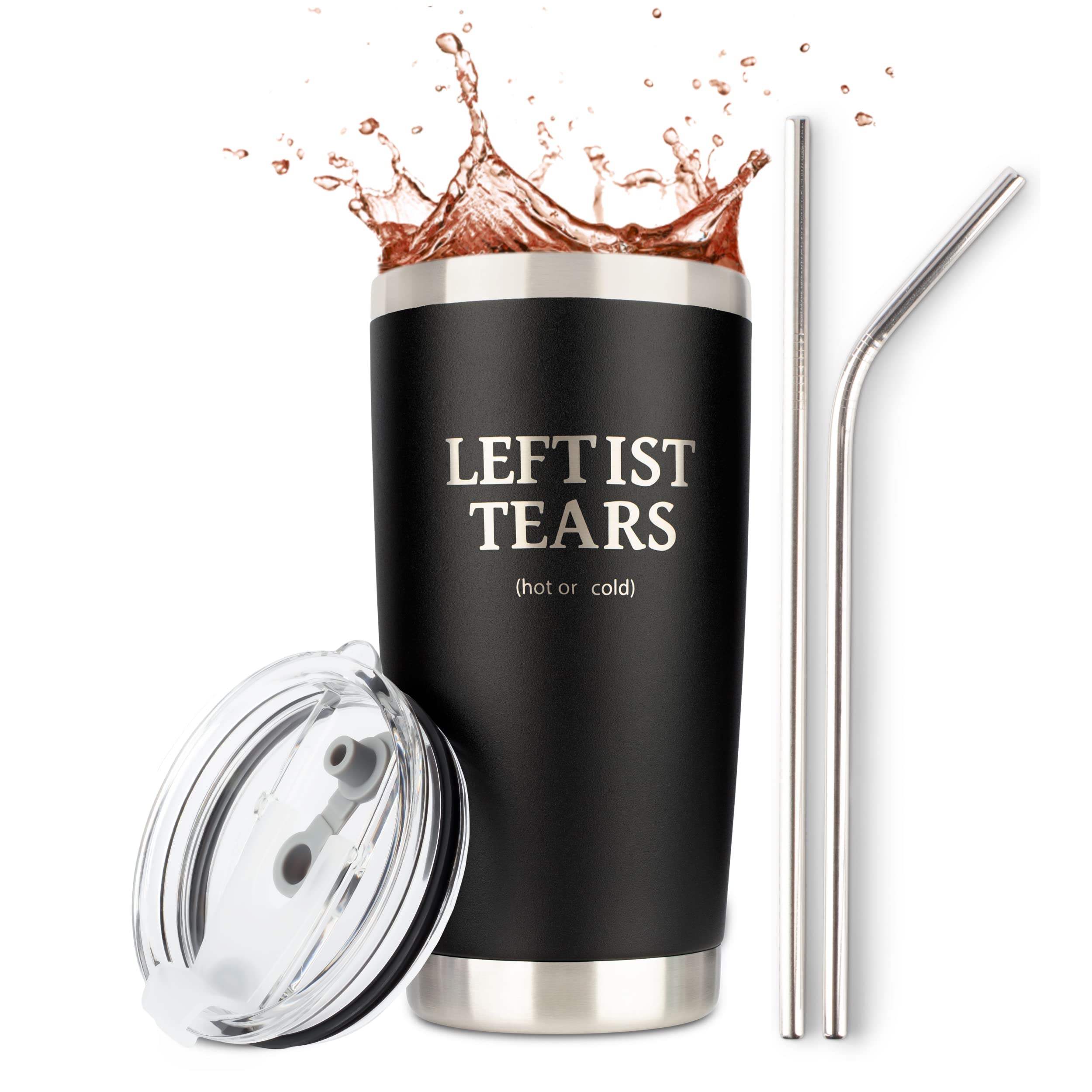 Leftist Tears Tumbler | Stainless Steel Tumbler/Mug With Lid For Coffee/Cold Drinks | Liberal Tears Mug For Men | Funny Unique R