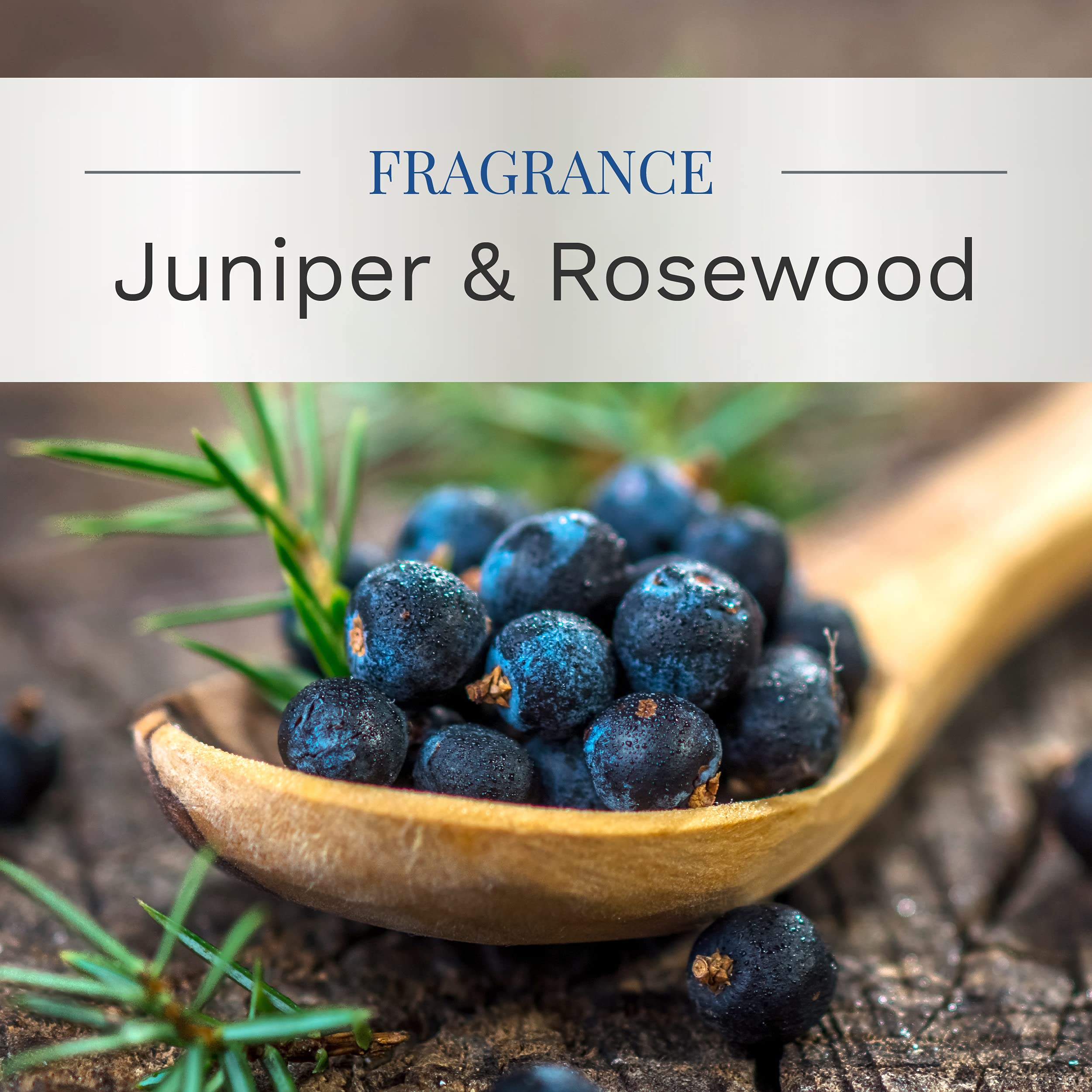 Essential Elements by Candle-lite Scented Candles, Juniper and Rosewood Fragrance, One 14.75 oz. Three-Wick Aromatherapy Candle