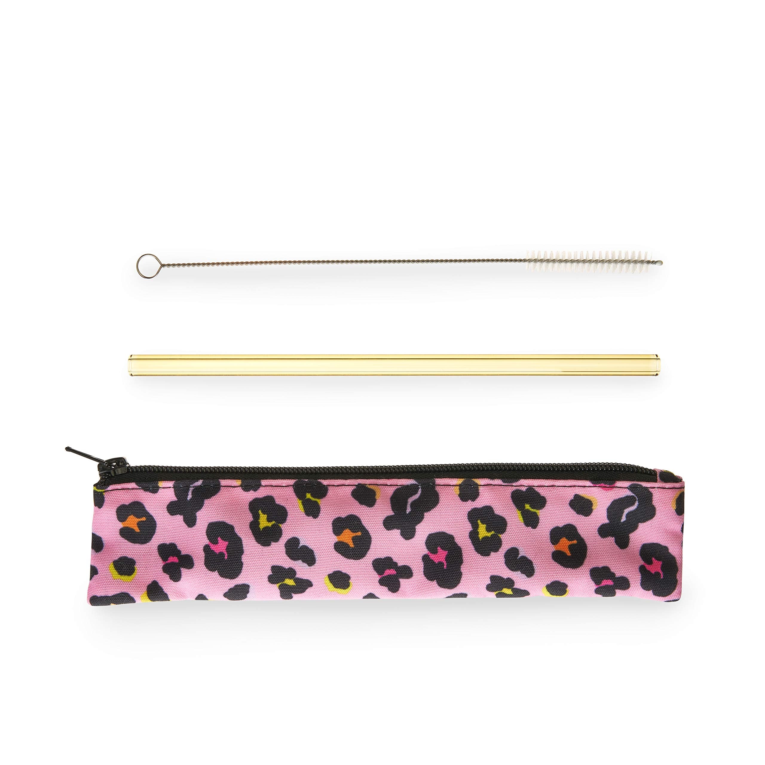 Blush Electric Animal Glass Straw Set, One Size, Pink