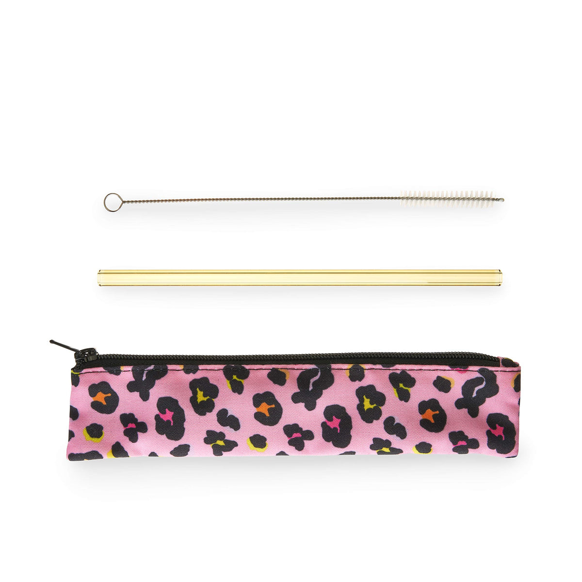 Blush Electric Animal Glass Straw Set, One Size, Pink