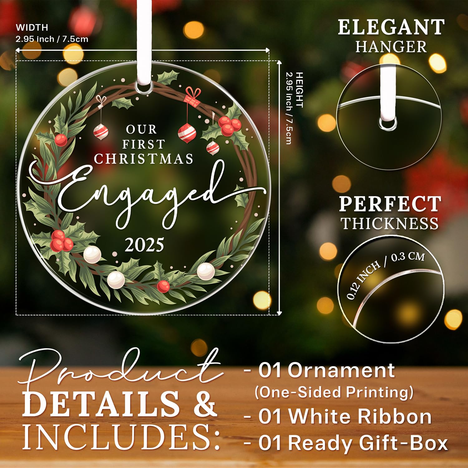 HEXMOZ Engagement Gifts for Couples - Engagement Gift for Women, Fiance, Her, Bride to Be, Newly Engaged Couples - First Christm