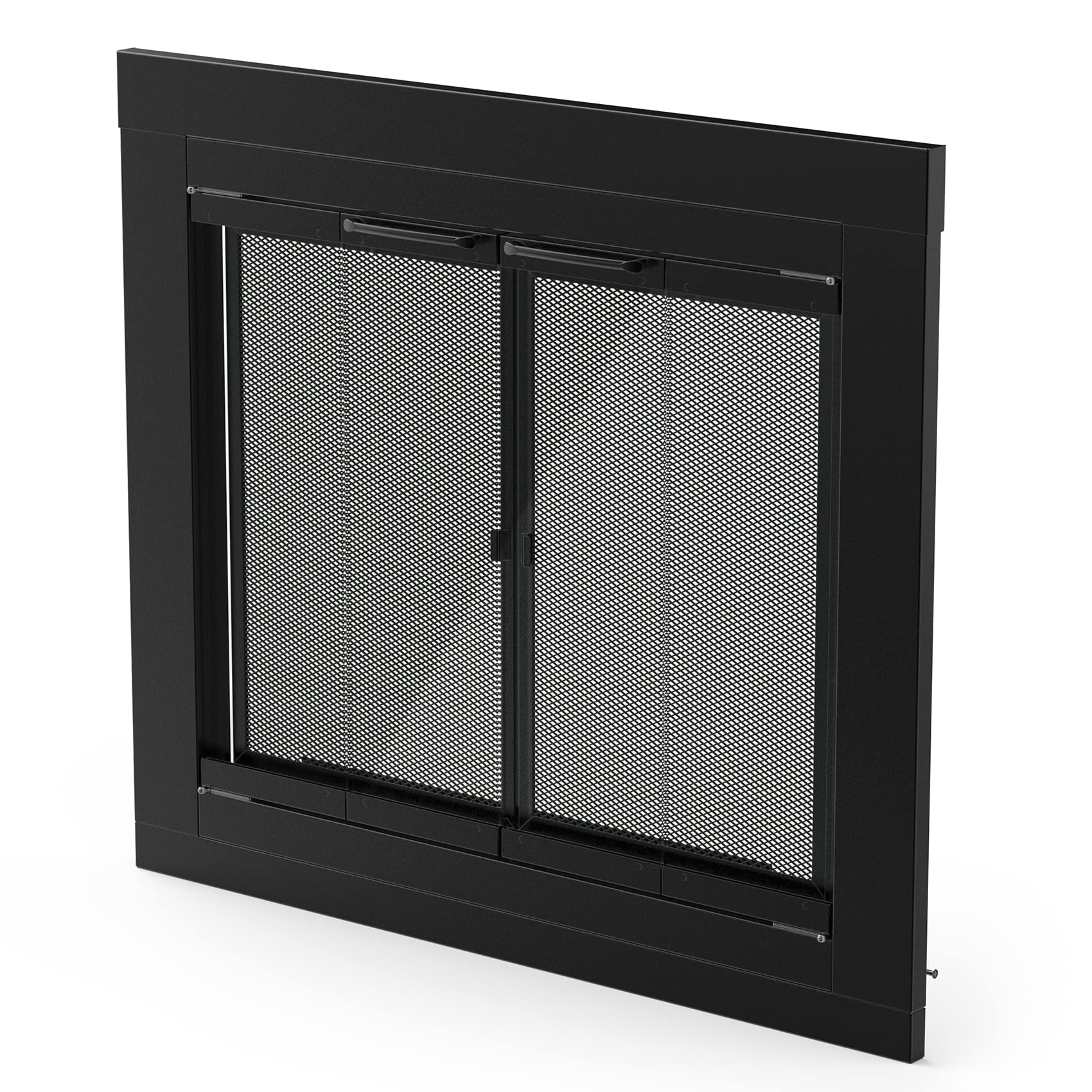 Stanbroil Fireplace Glass Bi-Fold Style Door, Black Finish, Medium, Decorative Fireplace Screen Door For Fireplace Accessories