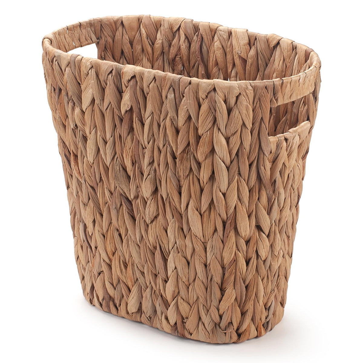 Yangqihome Bathroom Trash Can, Handwoven Wicker Trash Can With Handles For Bedroom, Living Roon, Kitchen, Bathroom And Office, W