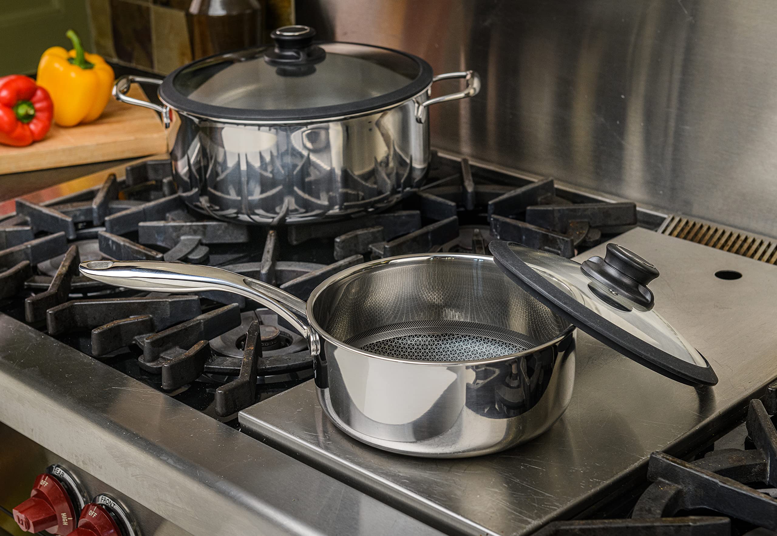 Black Cube Frieling Quick Release Cookware Tempered Glass Lid (9.5-Inch Diameter) With Silicone Rim - Pot Or Bakeware Lid