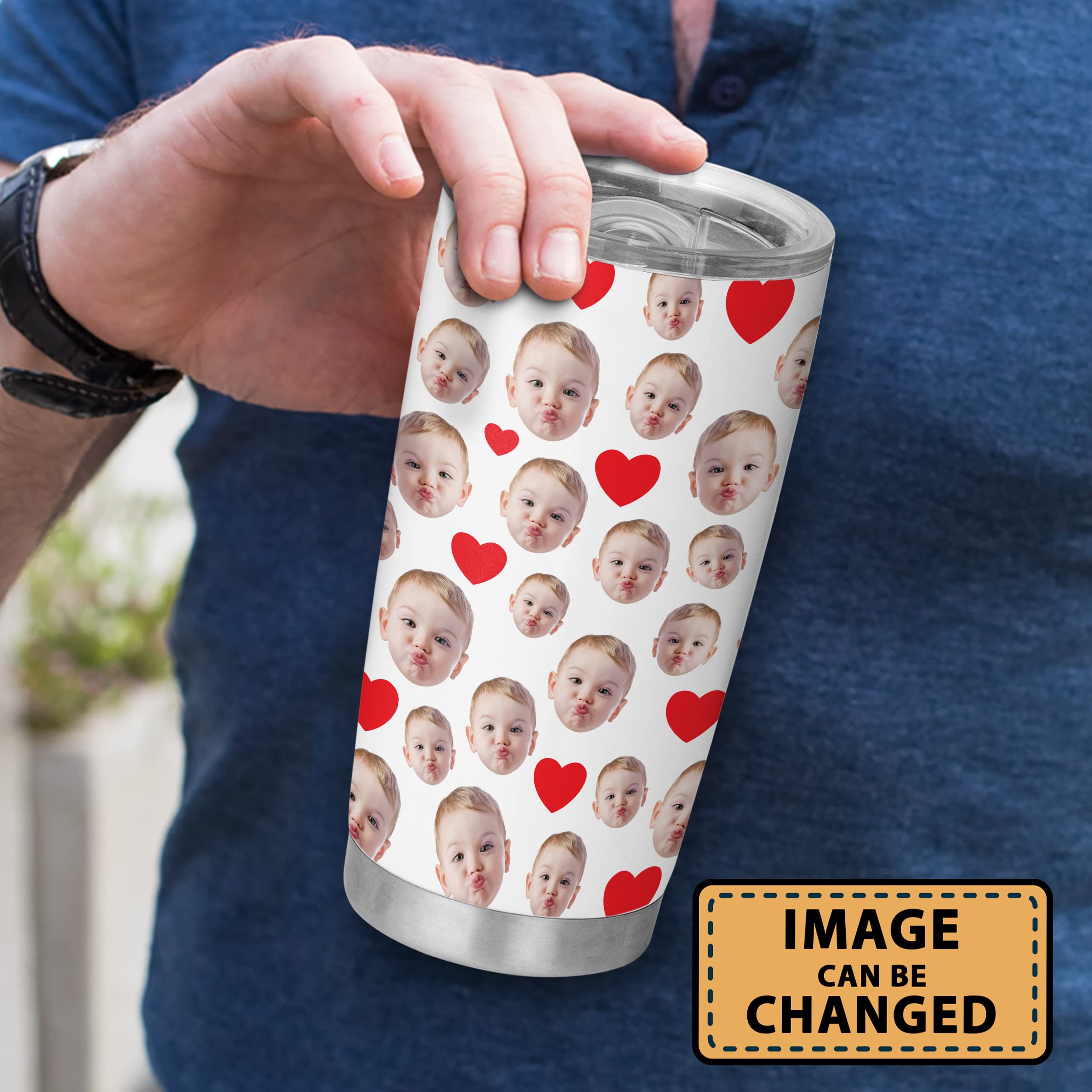 Personalized Custom Face First Fathers Dayy Giftss From Parent, Wife - First Father'S Day Tumbler For New Dads Travel Coffee Mug