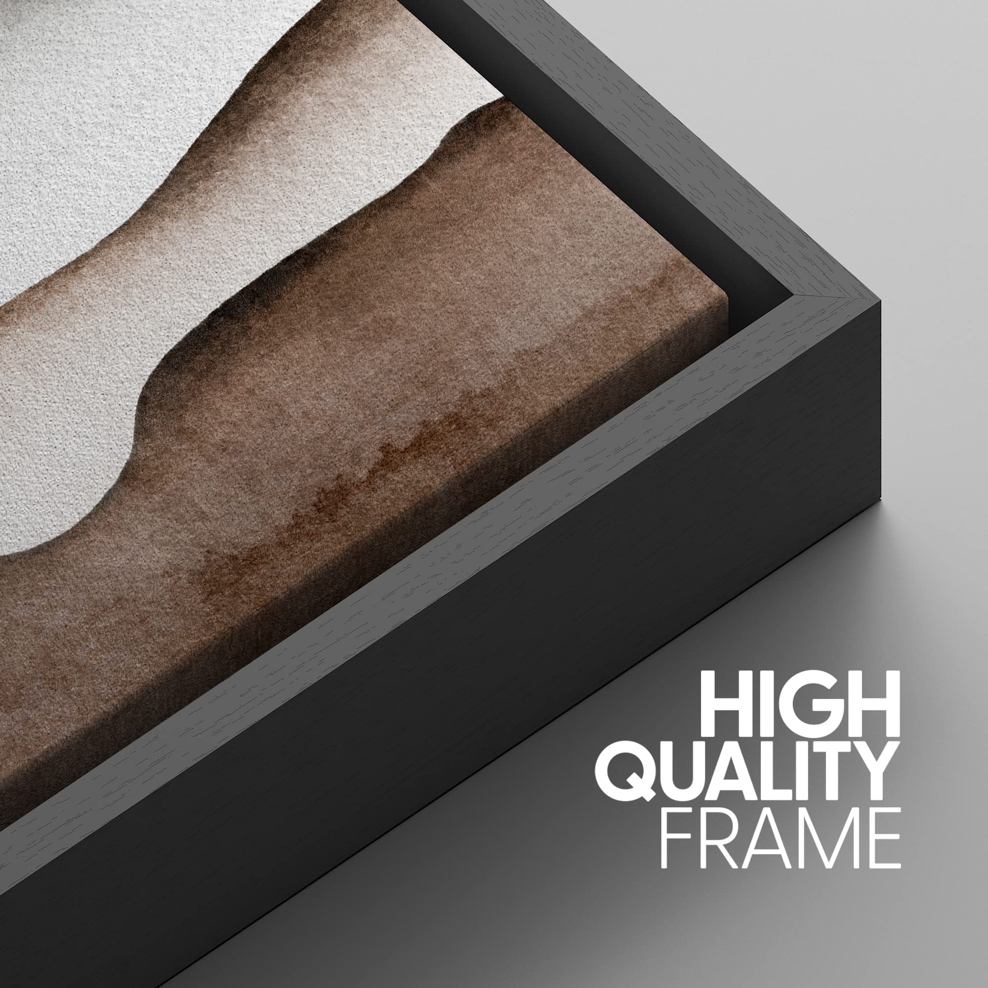 Signwin Framed Canvas Print Wall Art Set Dark Pastel Mountain Range Horizon Nature Wilderness Illustrations Modern Art Decorativ