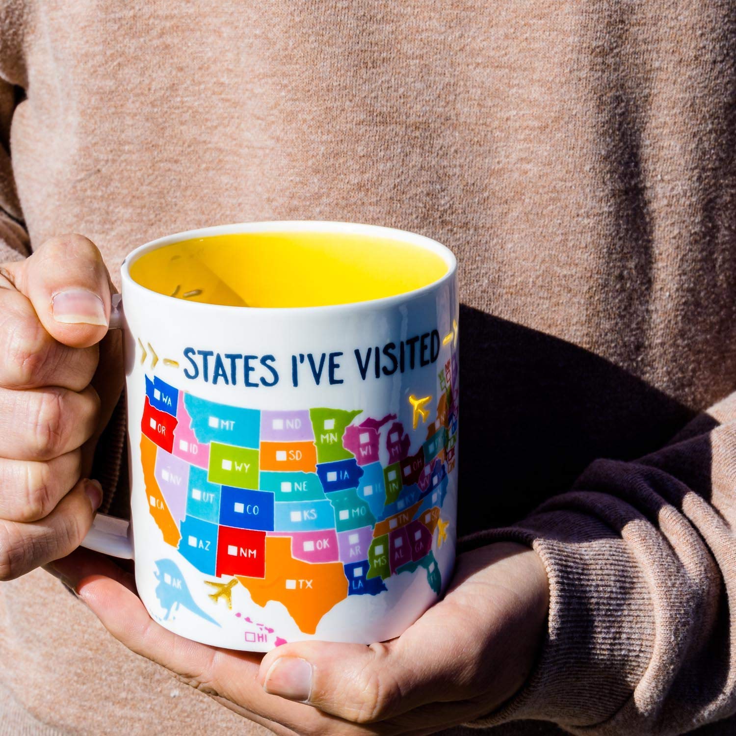Soleil Home Porcelain Coffee Mug | States I 'Ve Visited