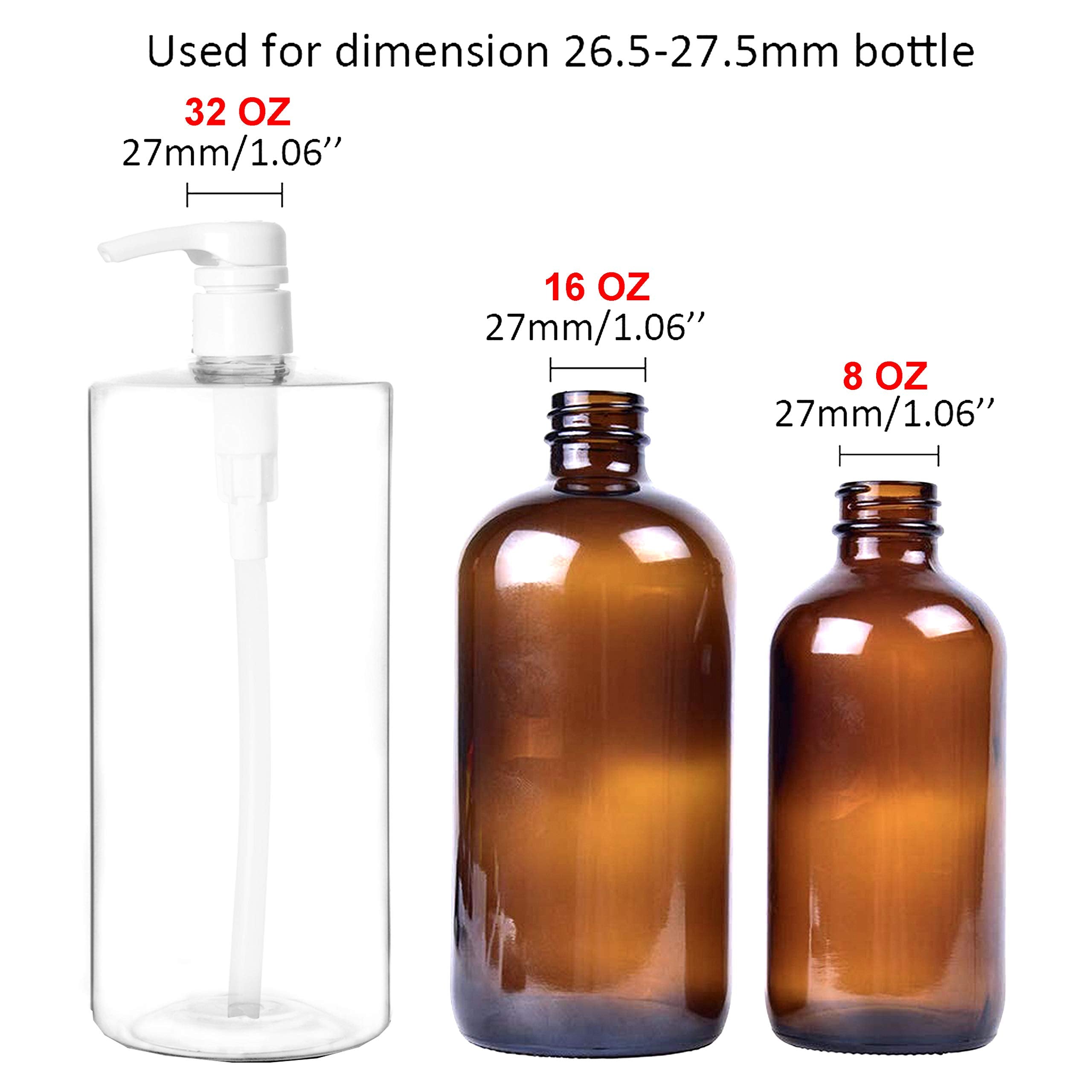 Youngever 5 Pack Dispensing Pump, 28/410 2Cc Output Pump Dispenser, Fits 1 Inch Necks 32 Ounce Large Bottles (White)