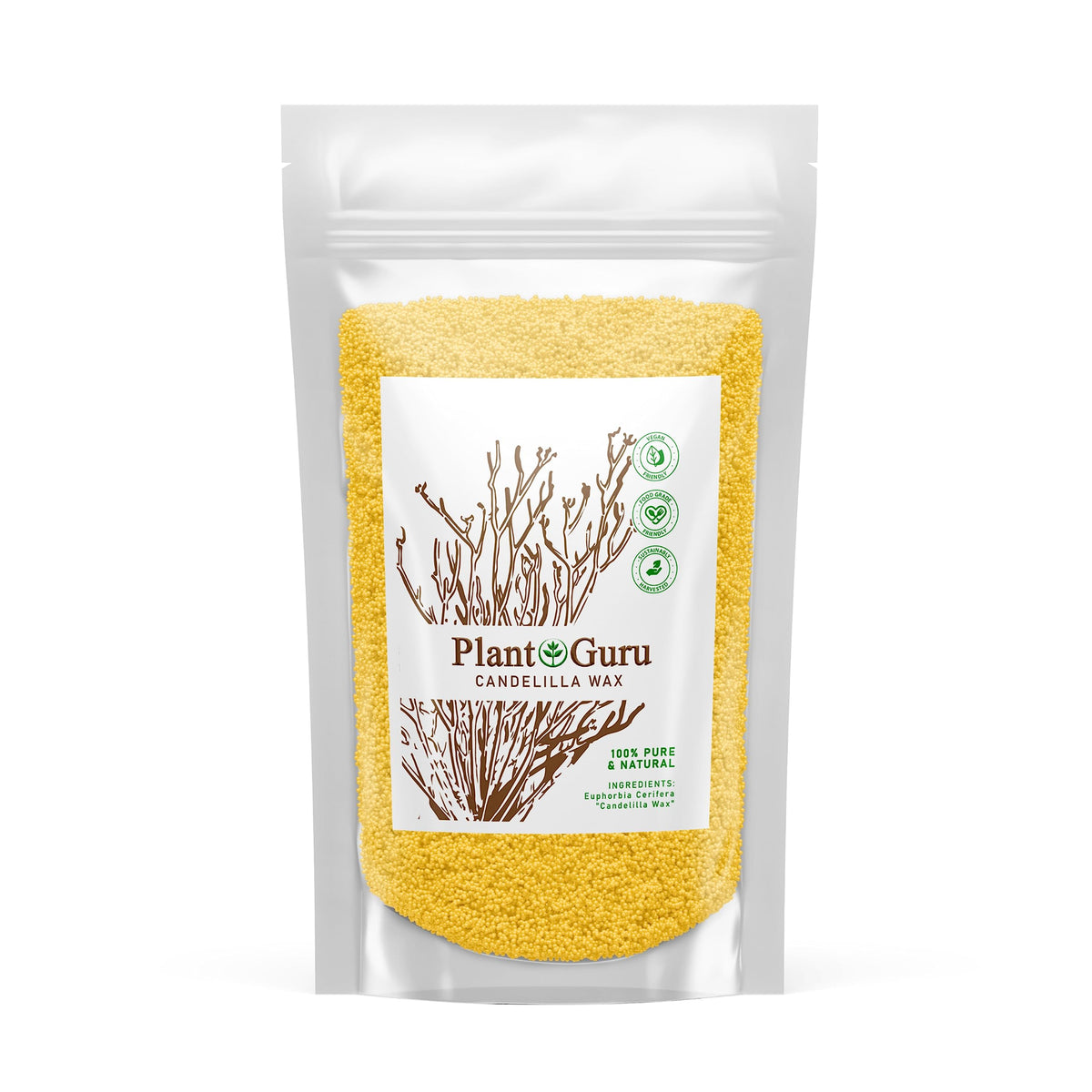 Candelilla Wax Pellets 8 oz. 100% Pure Natual Food Grade Vegan Wax For DYI Lip Balm, Soap and Candle Making, Creams and Lotions.