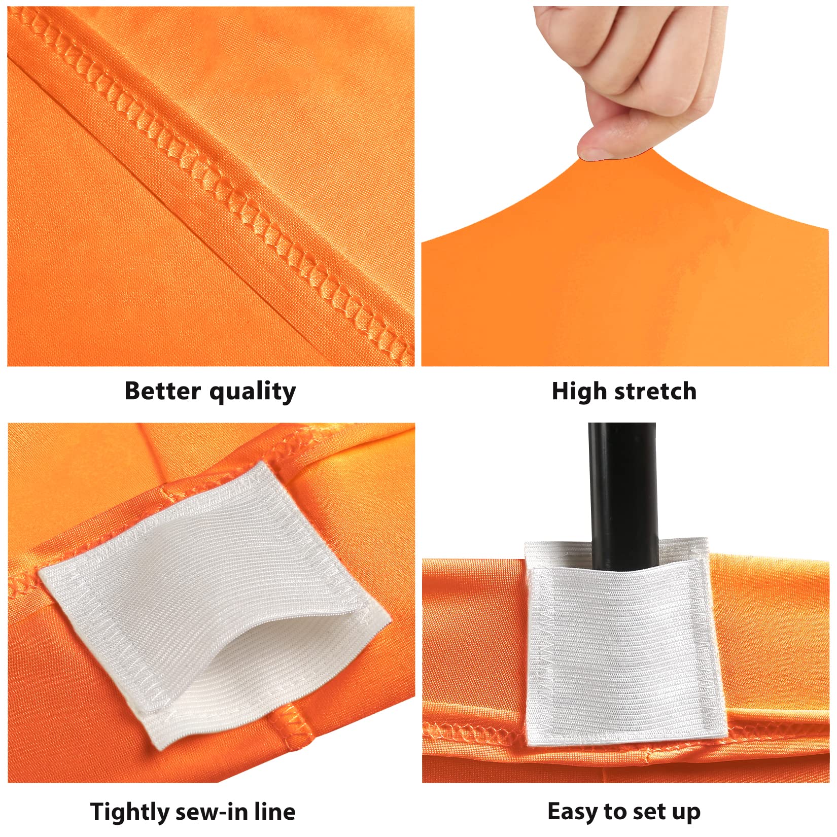 Bddc Table Covers For 6 Foot Tables, Spandex Table Covers 6Ft, Orange Table Cloths Rectangle 6Ft For Events, Wedding, Banquets &
