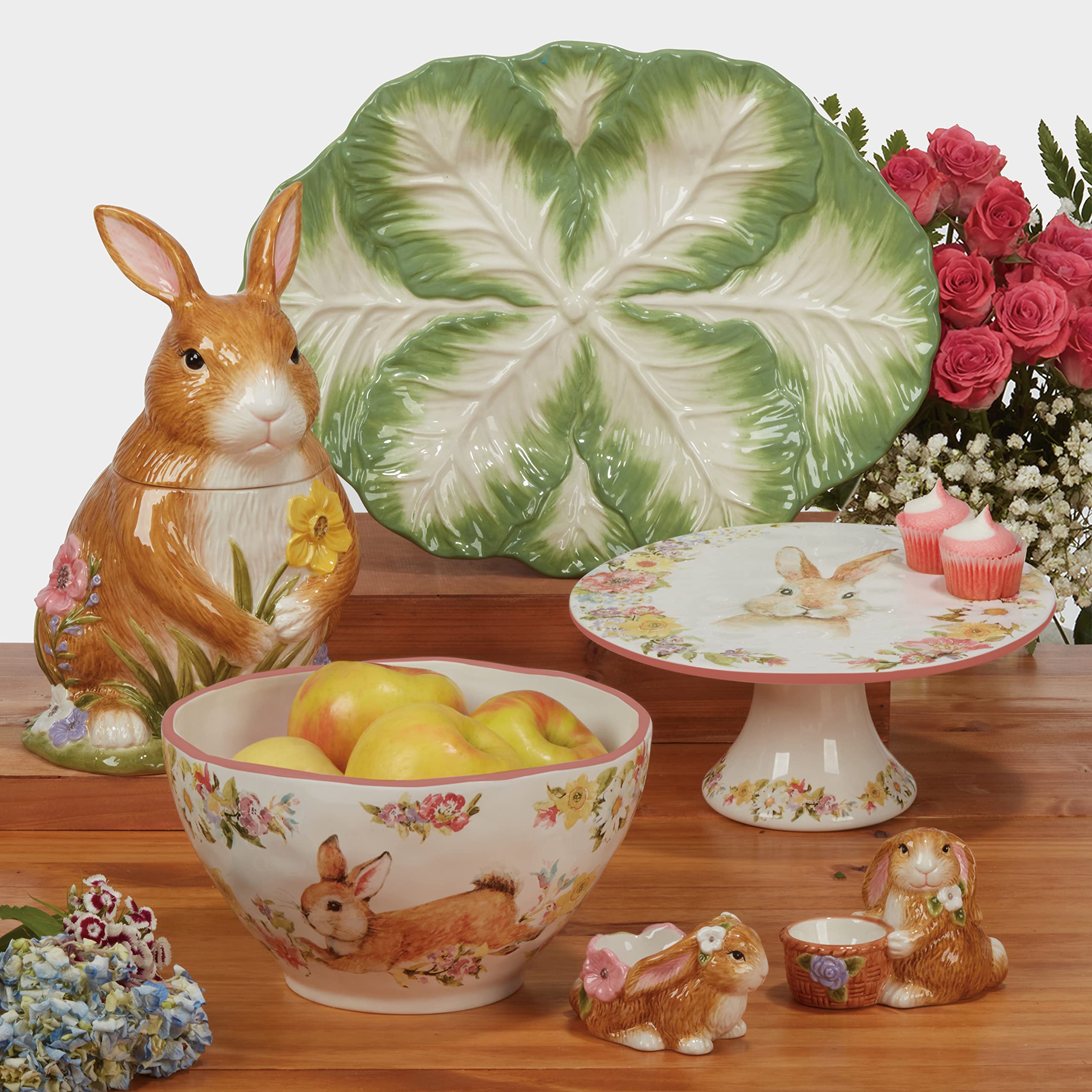 Certified International Easter Garden Oval Platter, 17'' X 12.5'', Multicolored
