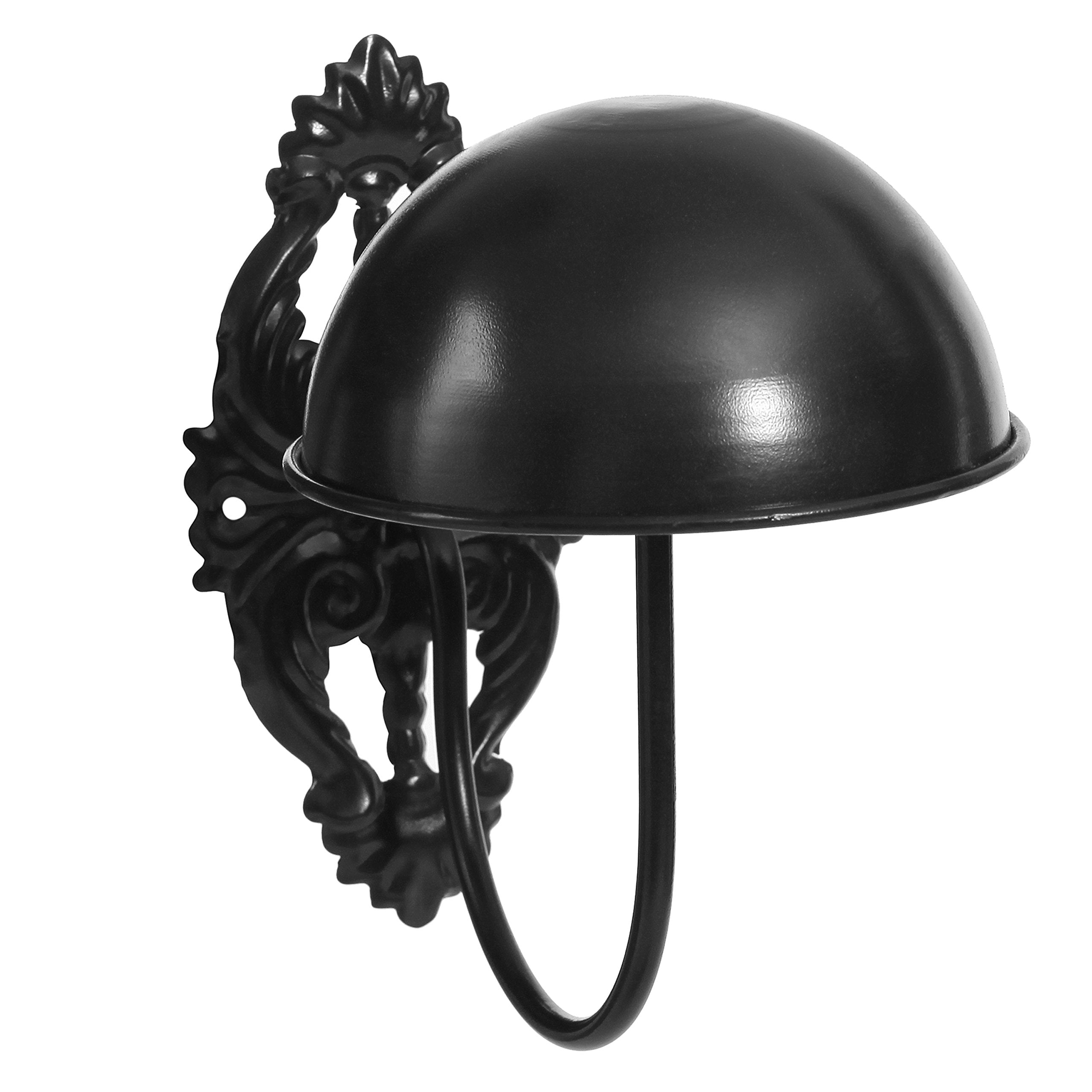 MyGift Set of 2 Wall-Mounted Black Metal Hat & Wig Display Racks