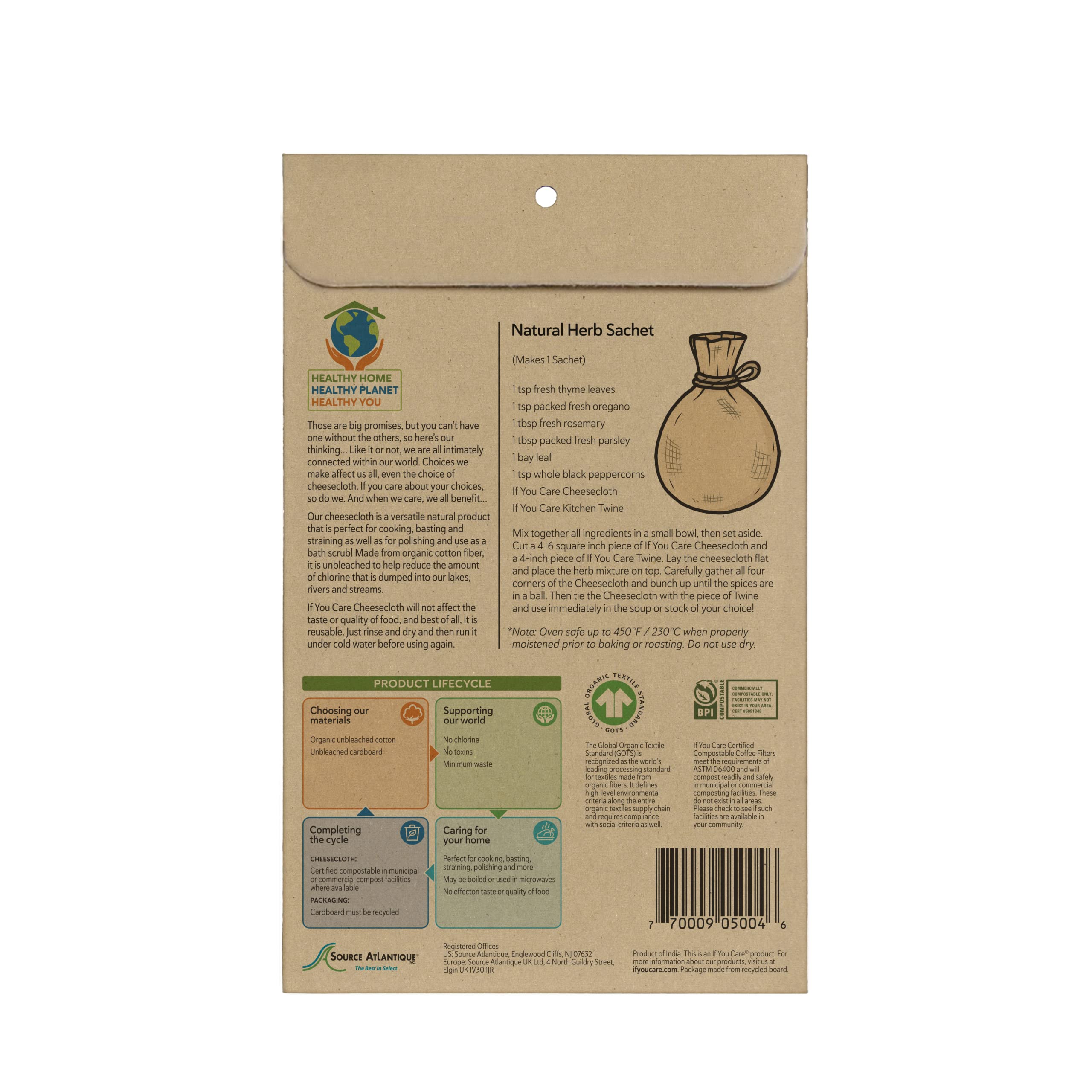 If You Care 72X36-Inch Cheesecloth, Unbleached, 2 Square Yards, 1 Count