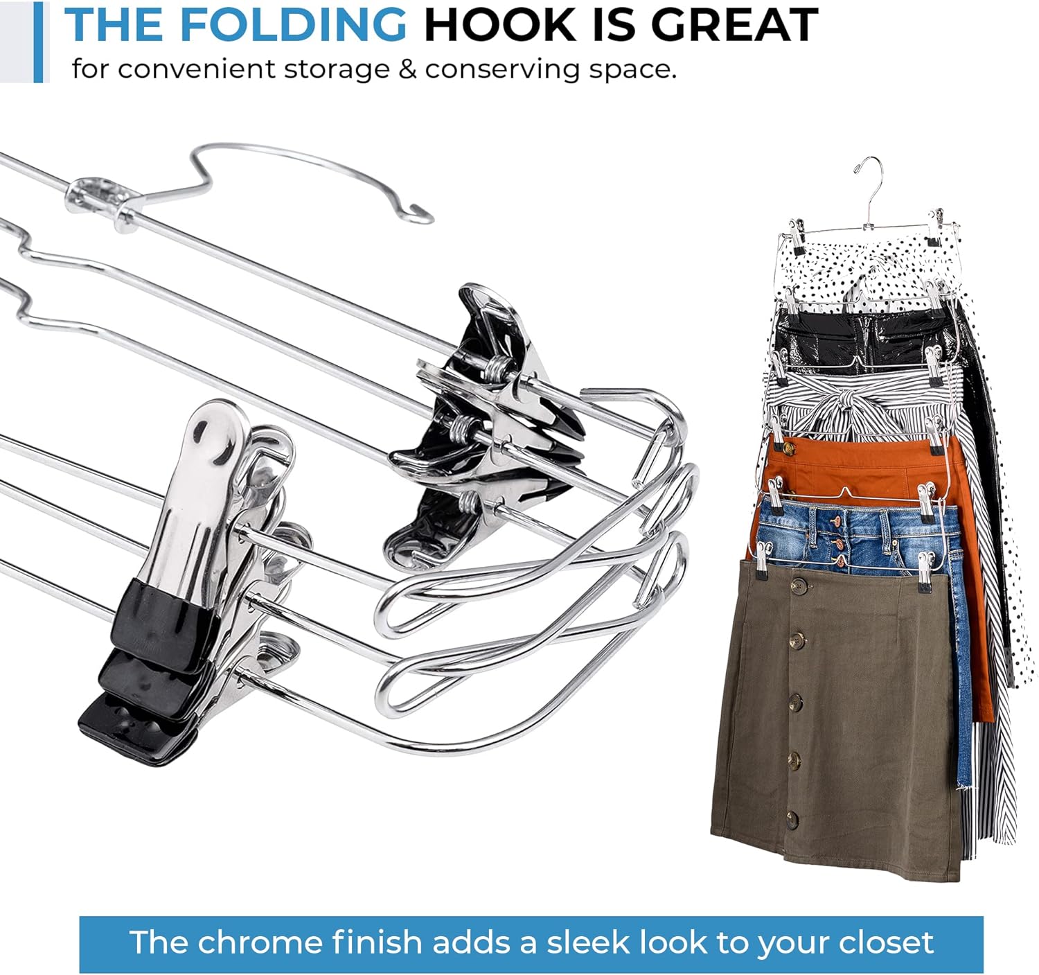 6-Tier Foldable Pants & Skirts Hanger Organizer