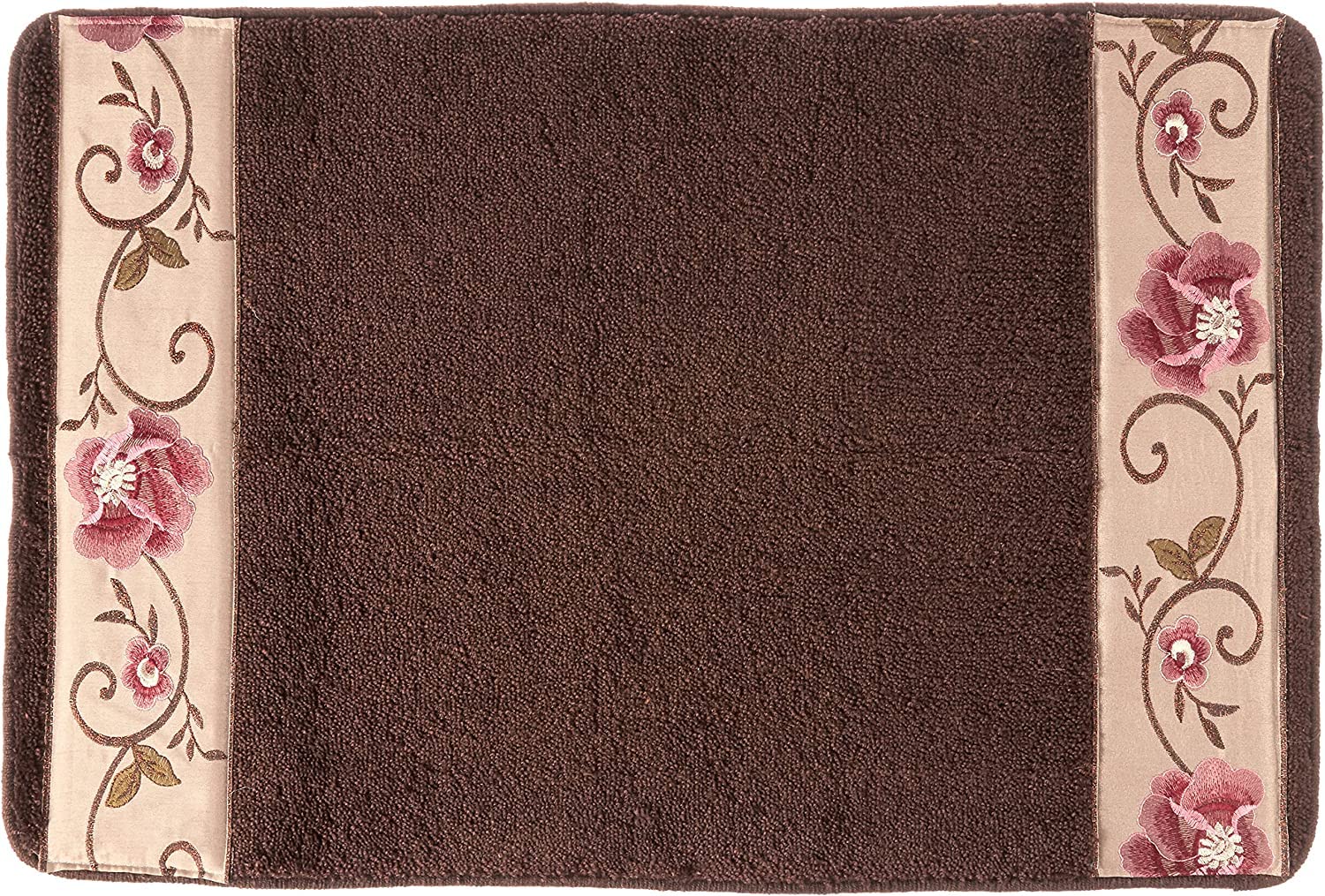 Zahari Home Larrisa Floral Bathroom Rug Luxury Bath Rug Washable Contemporary Decor Beautiful Shower Mat Unique Design Stylish N