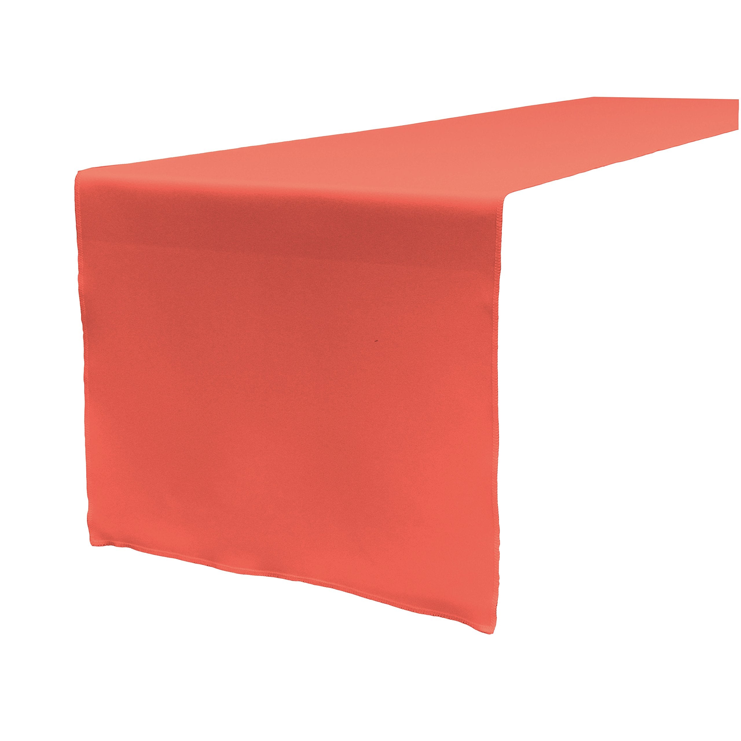 LA Linen Polyester Poplin Table Runner 14  by 108-Inch  Coral
