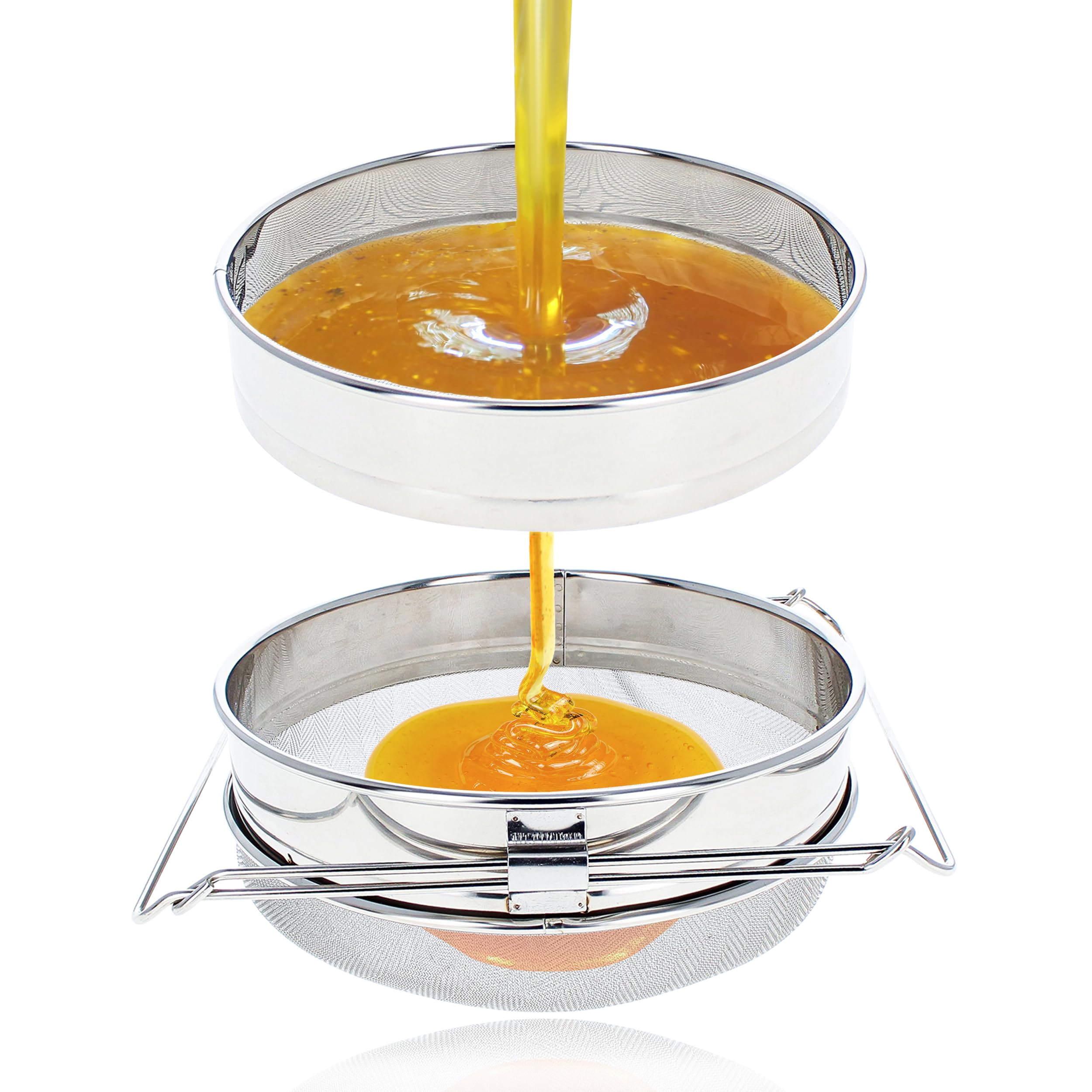 Rural365 Honey Filter, 2 Piece - Honey Extractor Equipment, Honey Bucket Strainer Honey Extractor Stainless Steel Sieve