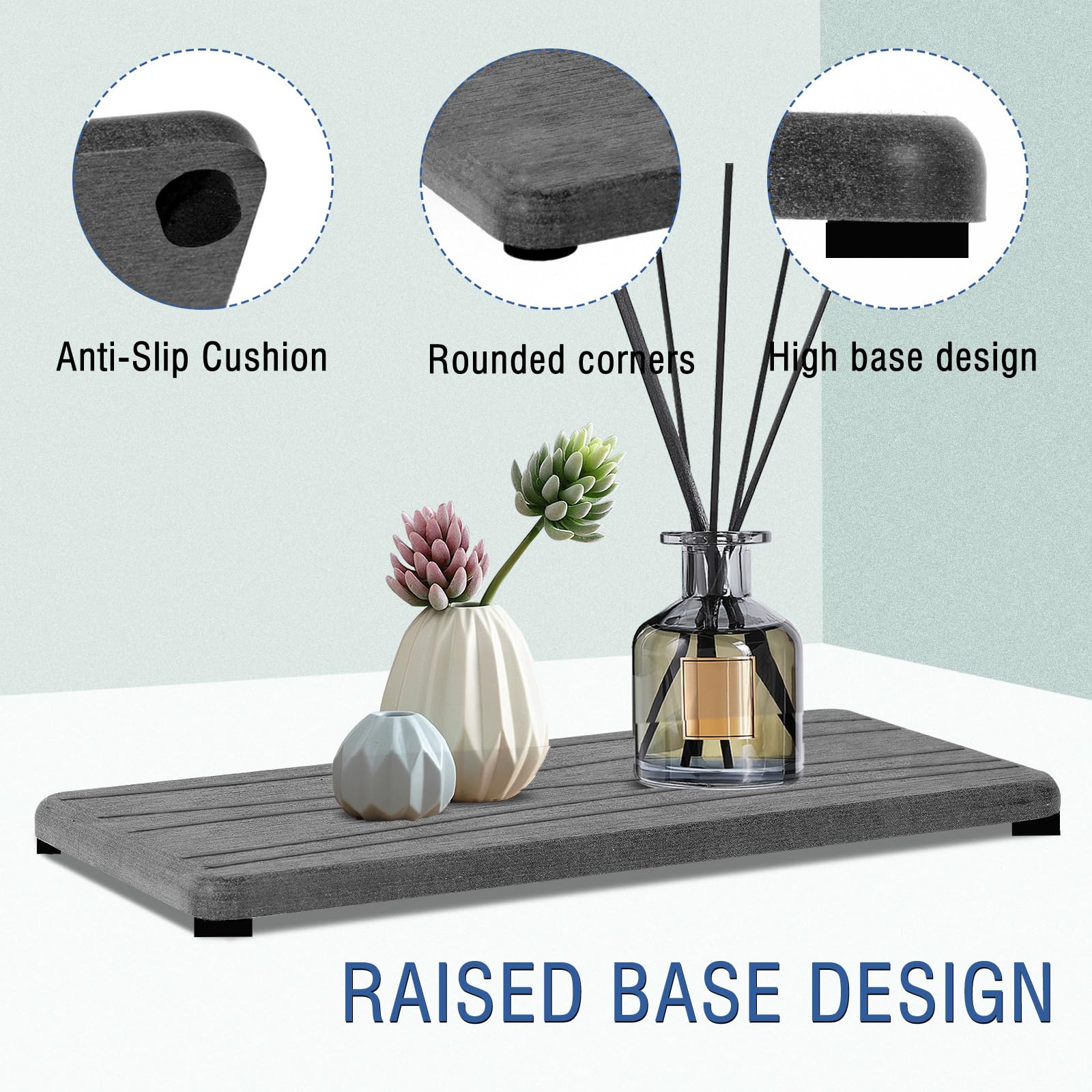 3Pcs Water Absorbing Stone Tray, Fast Drying Stone Sink Tray, Stone Soap Tray, Water Absorbent Diatomite Tray, Diatomite Coaster