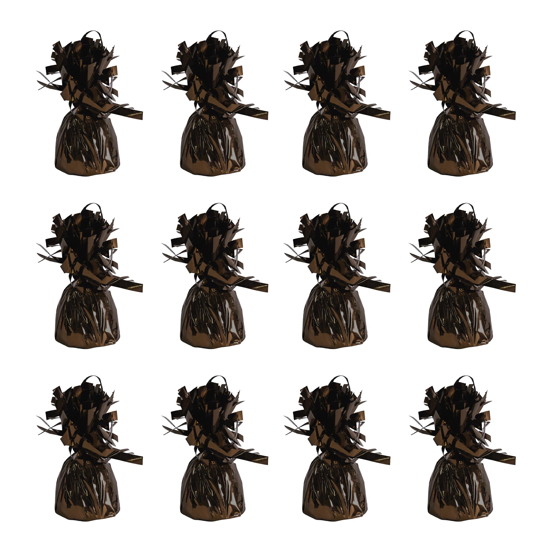 Beistle Metallic Wrapped Balloon Weight - 12 Pack, Brown Balloon Centerpiece Bouquet Holders, Party Decoration Accessories for R