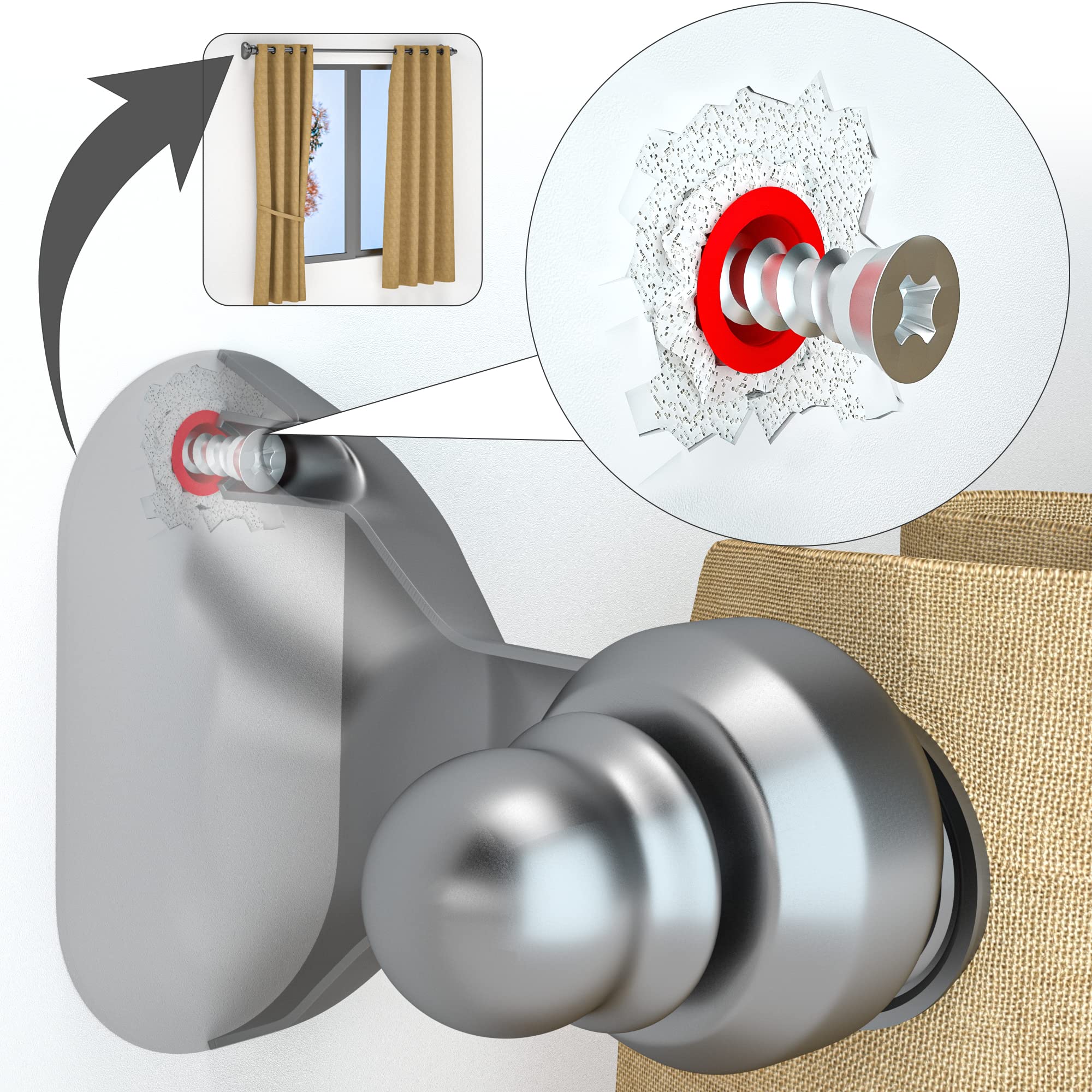 (24 Discs )Fixing Loose Wall Plugs Fast, Drywall Anchor Repair, Perfect For Fittings Weak Crumbly Loose Wall Such As Curtain Rai