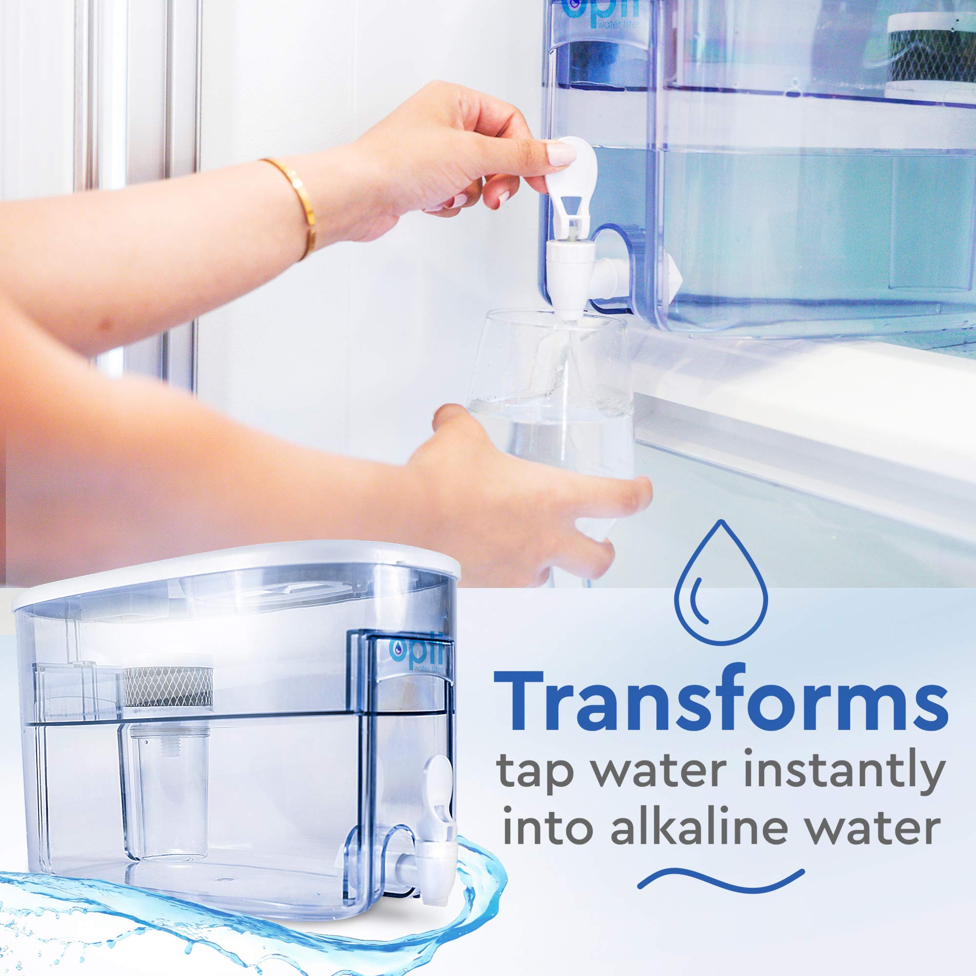 Opti Chill Alkaline Water Refrigerator Filter Purification Water Unit - Dispenser Naturally Enhances Alkalinity Up To Ph-9.0 | R