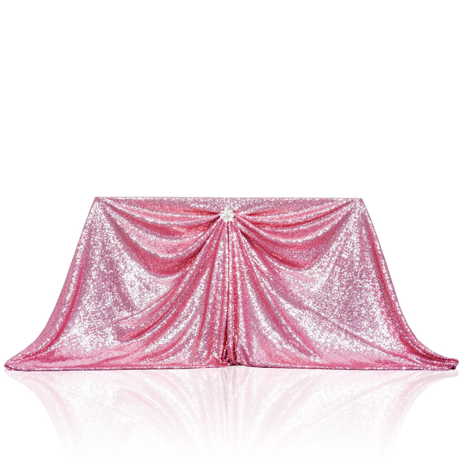 Partydelight Sequin Tablecloth Fuchsia Pink Rectangle 60X102 Shimmer Table Cloths Sparkle Glitter Decorations