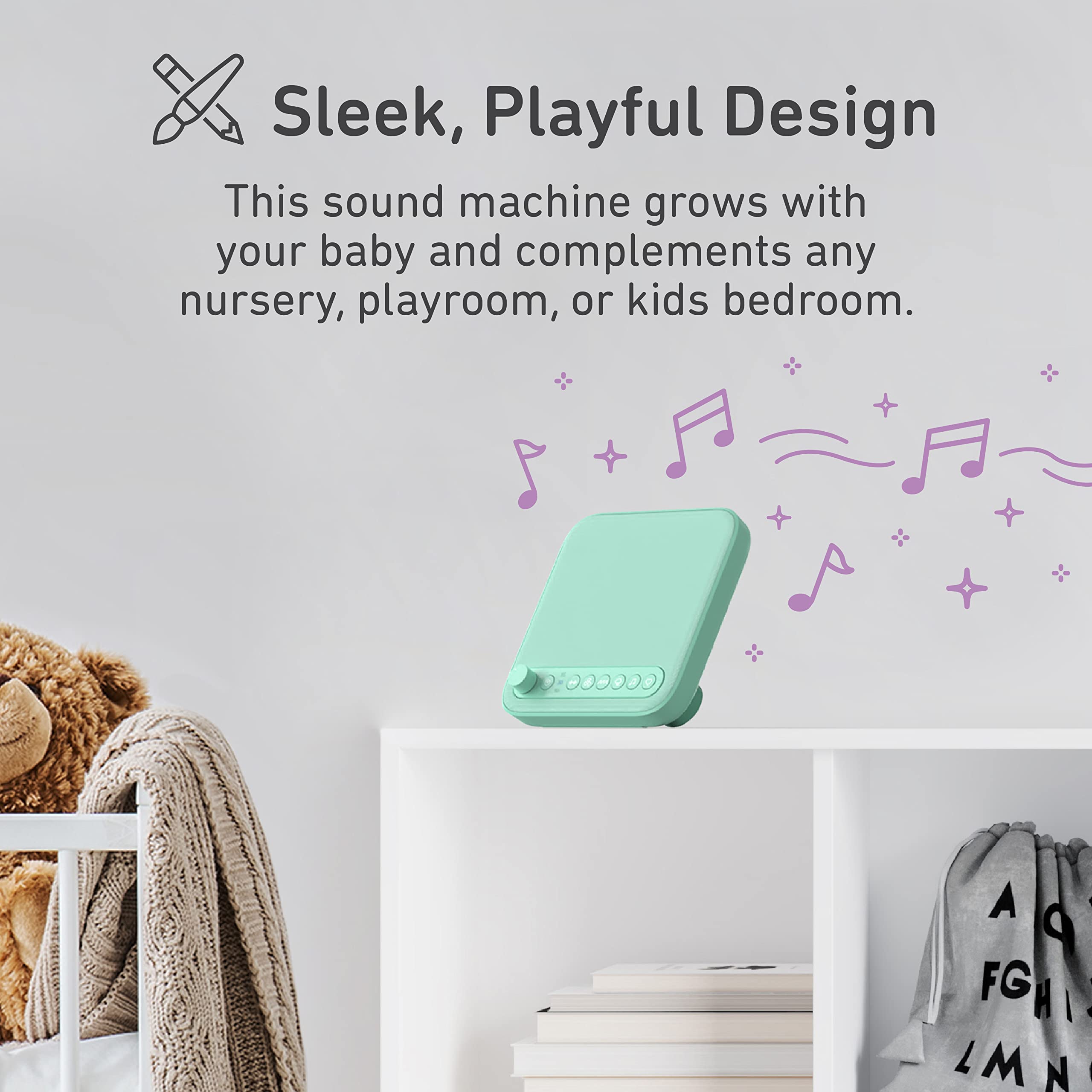 Pure Enrichment Purebaby Sound Machine - All-Natural Sounds Include Lullaby, Heartbeat, White Noise, Fan, Ocean, And Rain, With