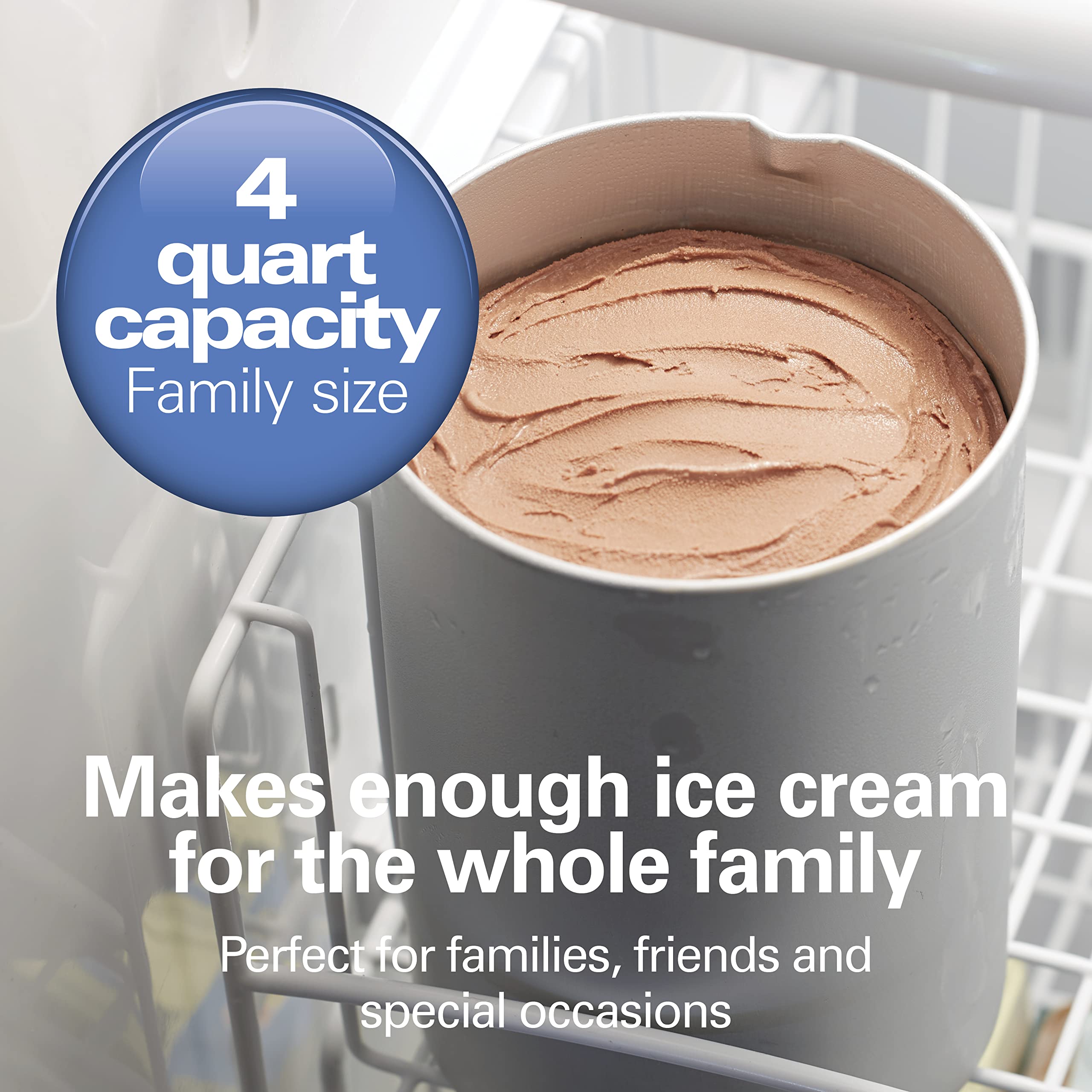 Hamilton Beach Ice Cream Maker, 4 Quart, White, Model 68330N, Makes Custard, Sorbet, Gelato, and Sherbet
