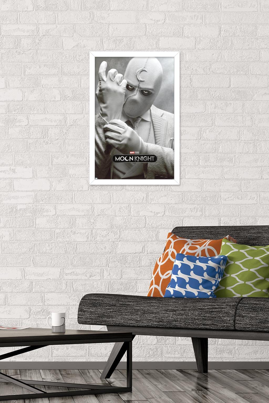 Trends International Marvel Moon Knight - Mr. Knight One Sheet Wall Poster, 14.725'' X 22.375'', White Framed Version
