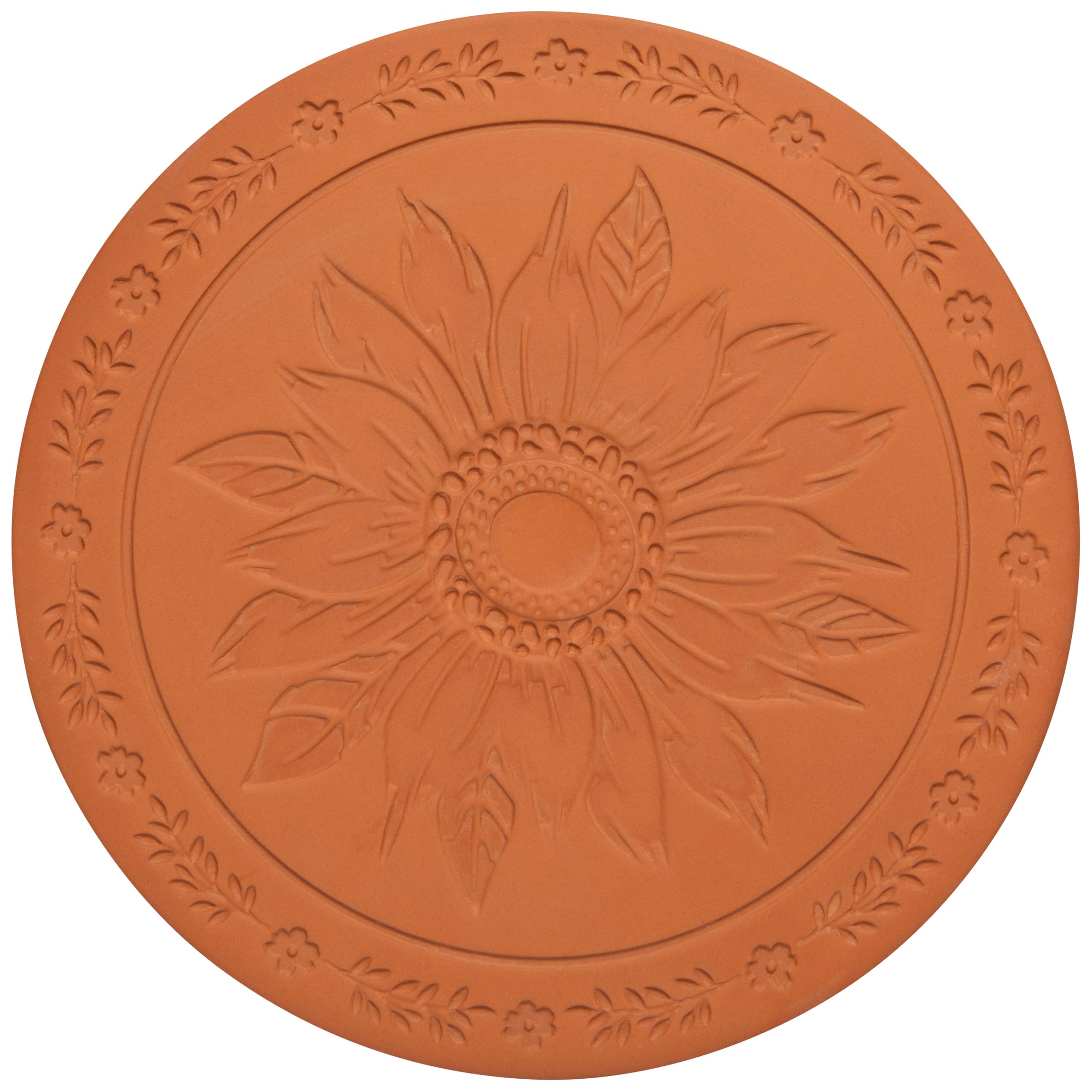 Now Designs Sunflower Splendor Terracotta Bread Warming Stone - Perfect for Keeping Bread Warm