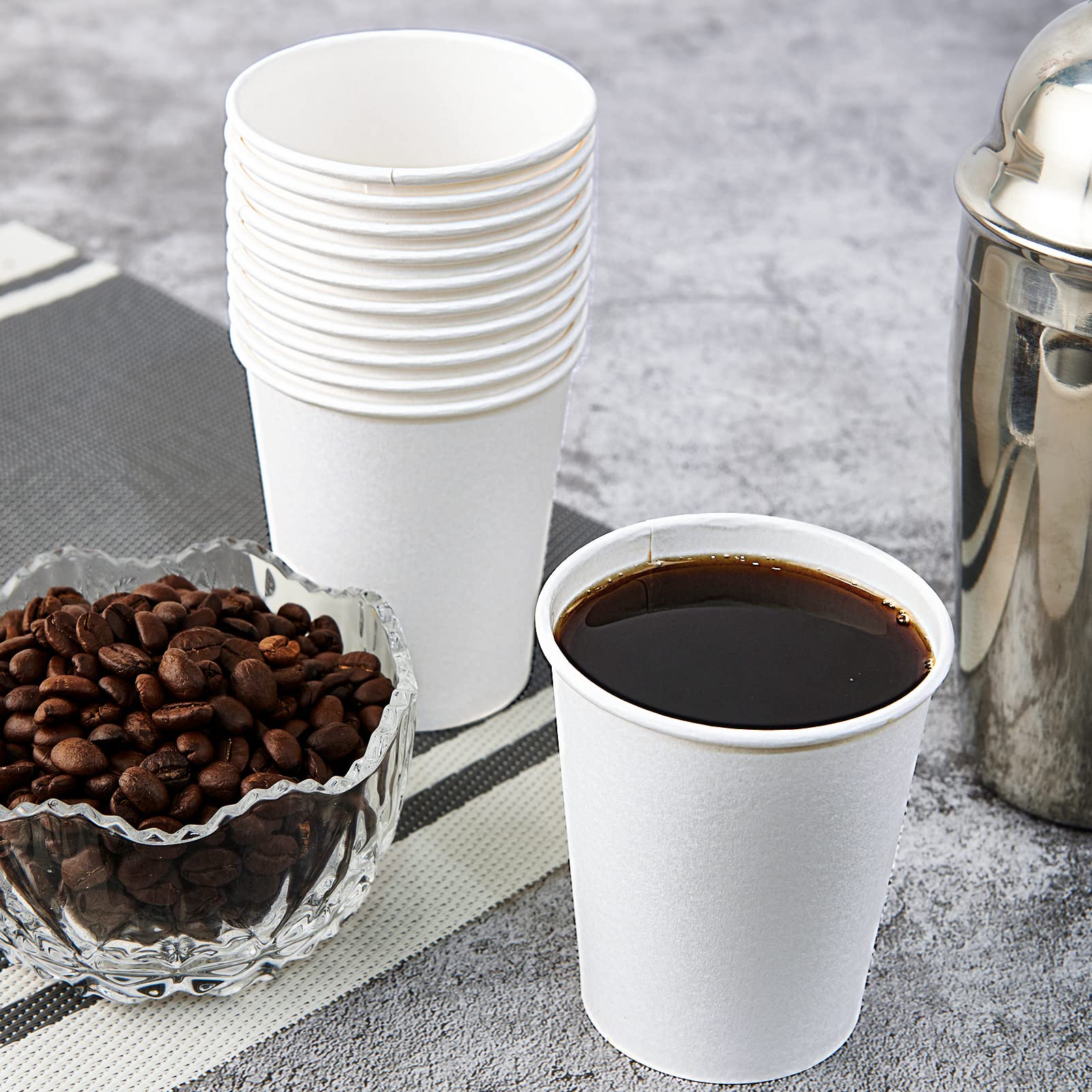 Turbo Bee Disposable Paper Coffee Cups 16oz  210 Pack White Paper Cups Disposable Hot Drinking Cups