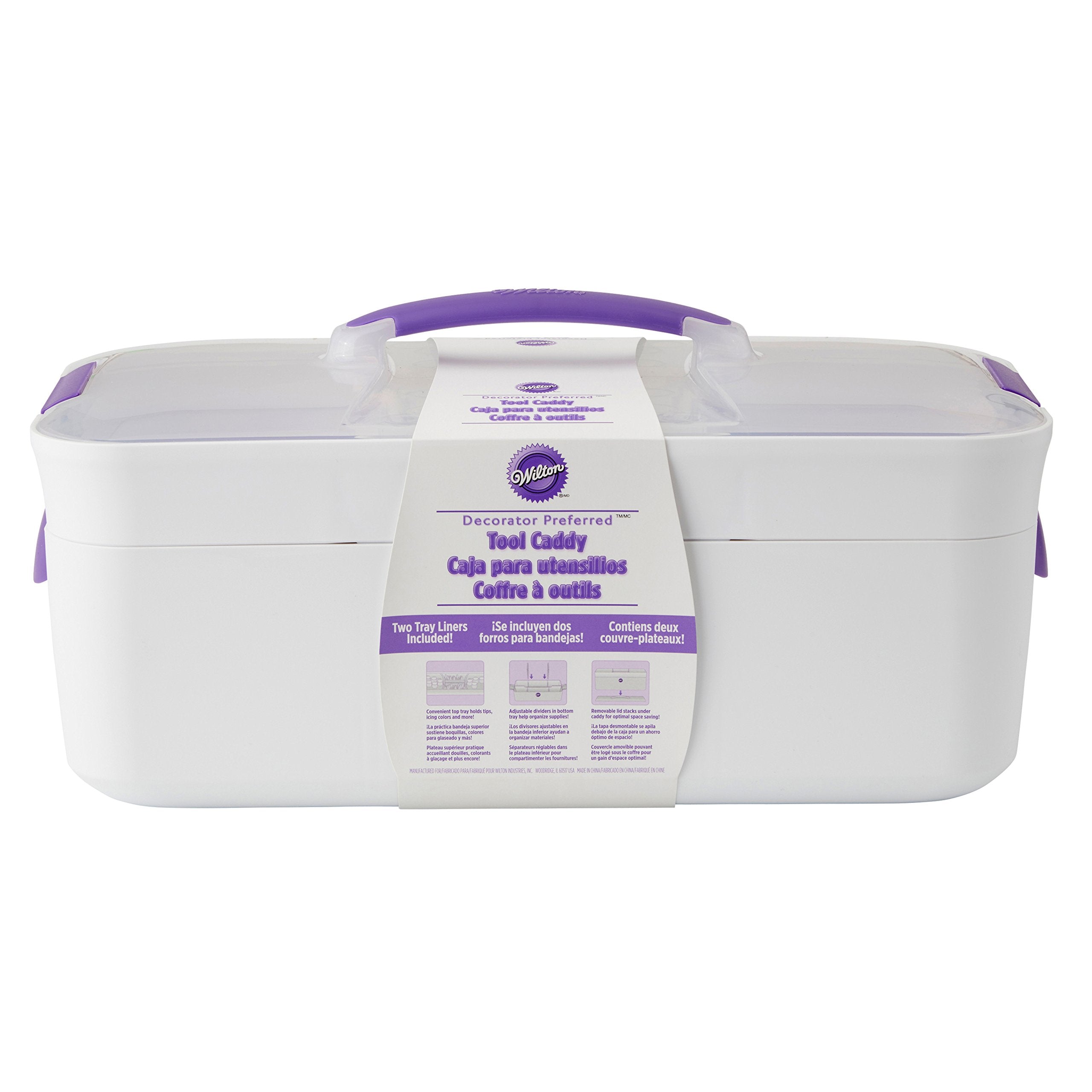 Wilton Decorator Preferred Cake Decorating Tool Caddy - White/Purple, Model 409-3077, Essential for Cake Decorating