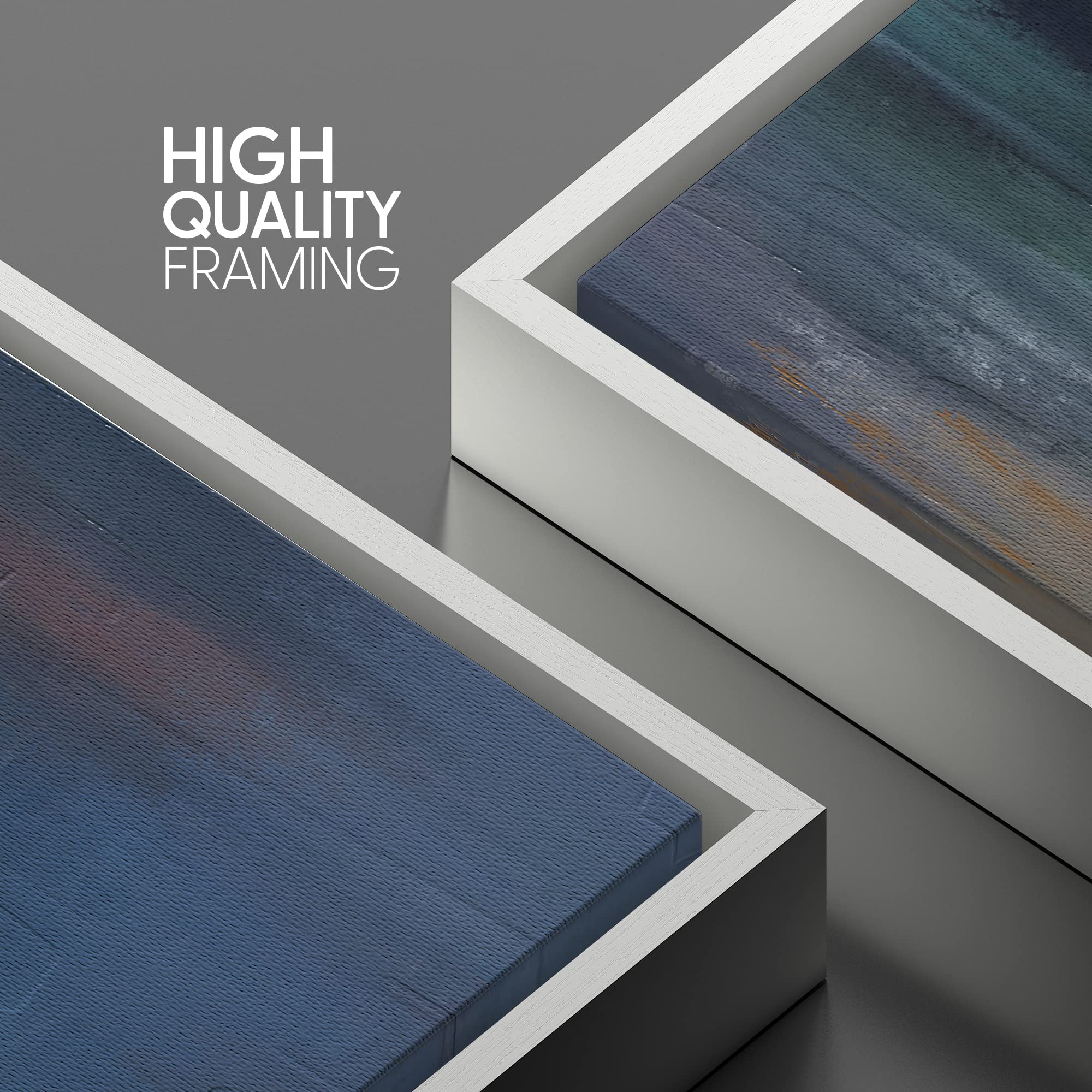 SIGNWIN Framed Canvas Wall Art Colorful Abstract Canvas Prints Home Artwork for Living Room Bedroom - 16''x24'' White